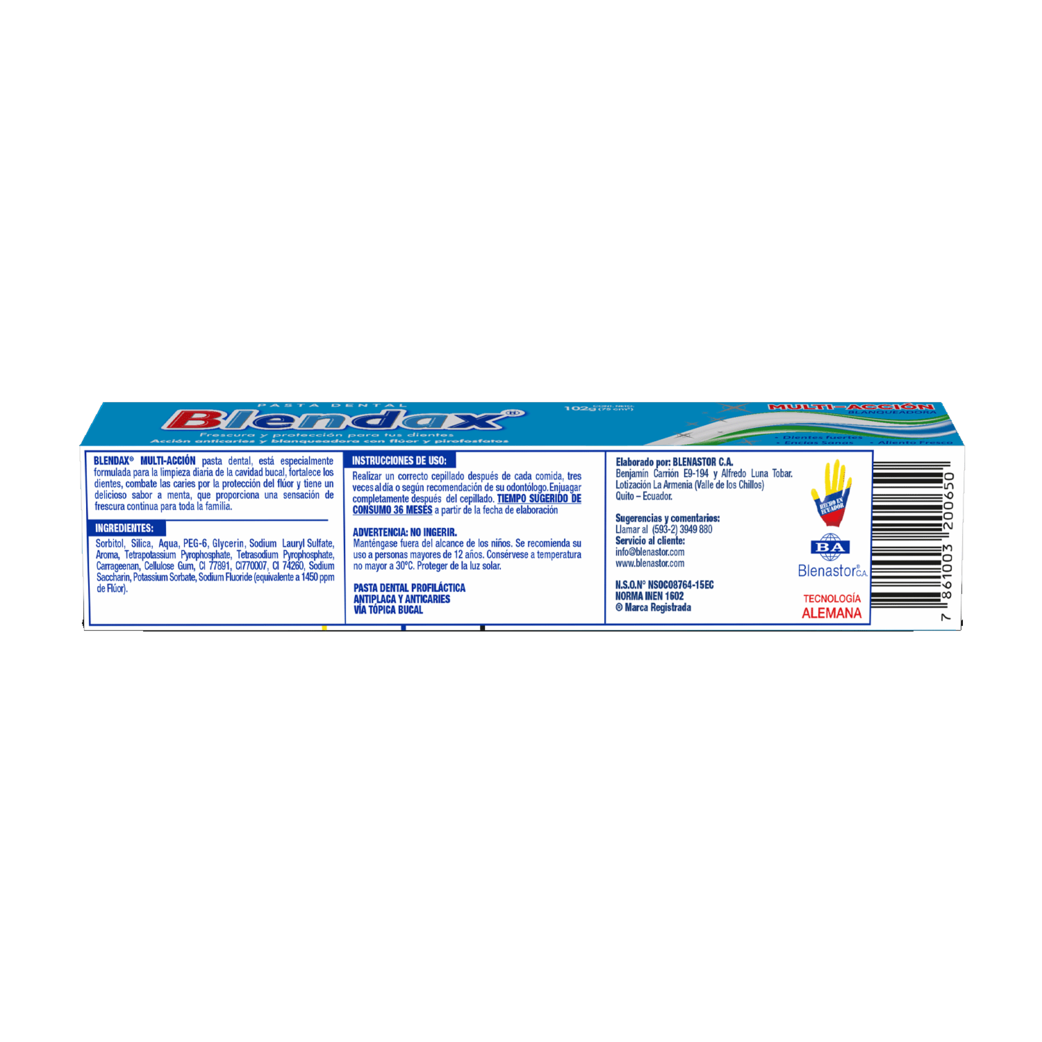 Pasta Dental Multi Acción BLENDAX 75 Ml