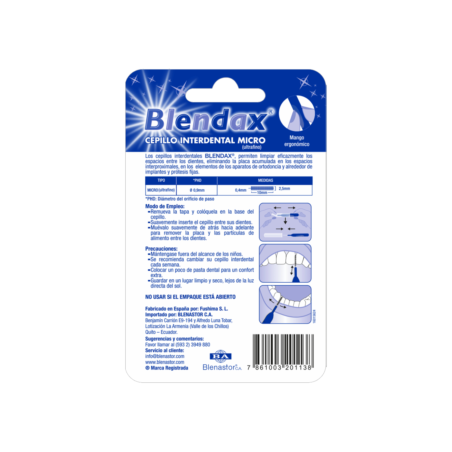 Cepillo Interdental Ultrafino Suave BLENDAX Unidad