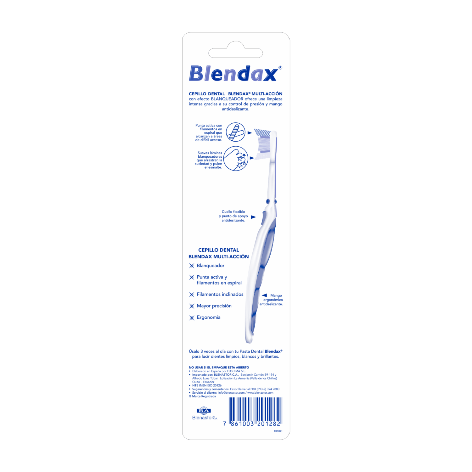 Cepillo Dental Multiacción Cerdas Suaves BLENDAX 1 X 2 Unidades