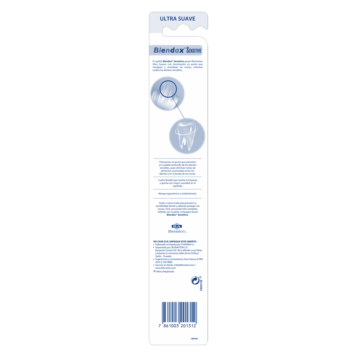 Cepillo Dental Sensitive Cerdas Suaves BLENDAX Unidad