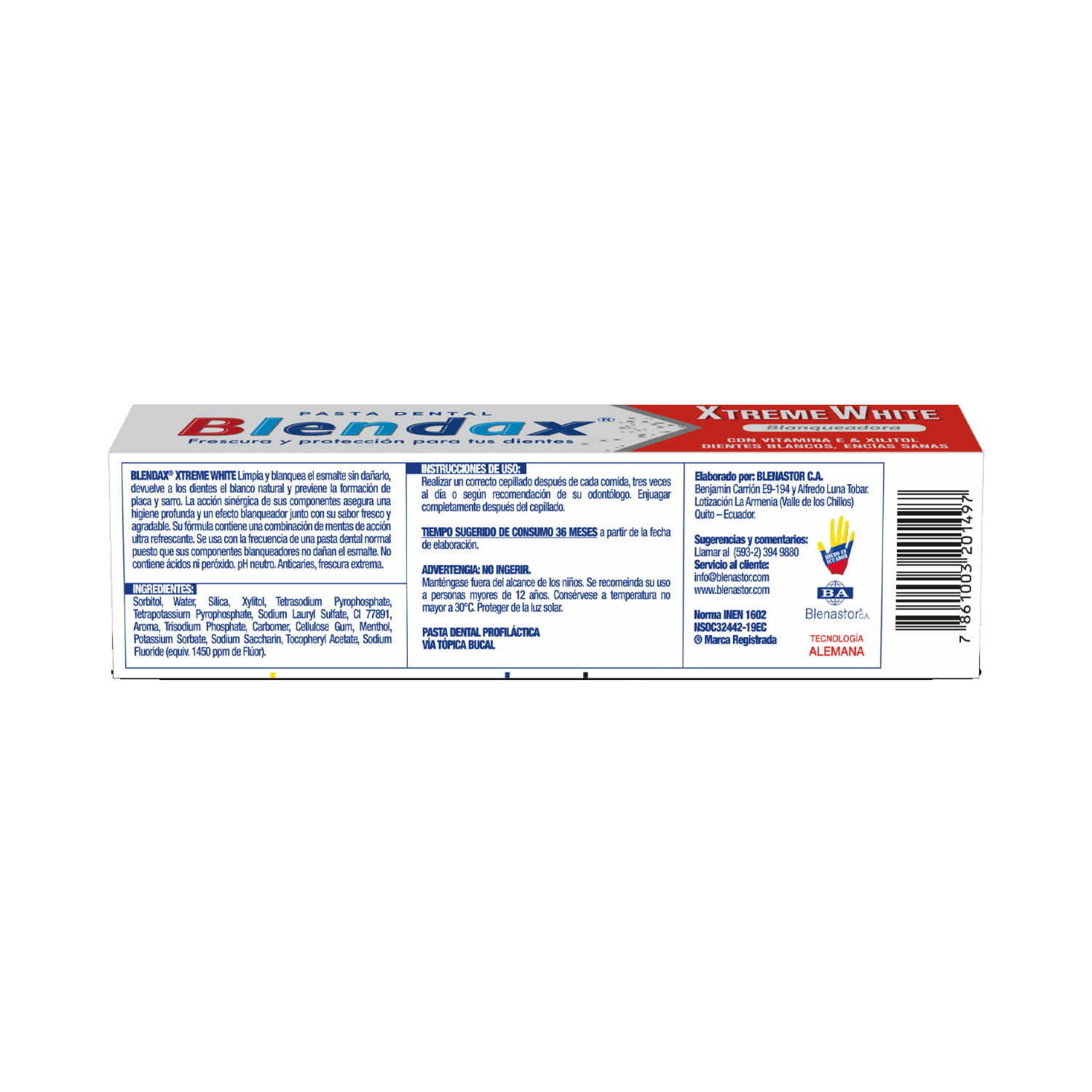 Pasta Dental Xtreme White BLENDAX 75 Ml