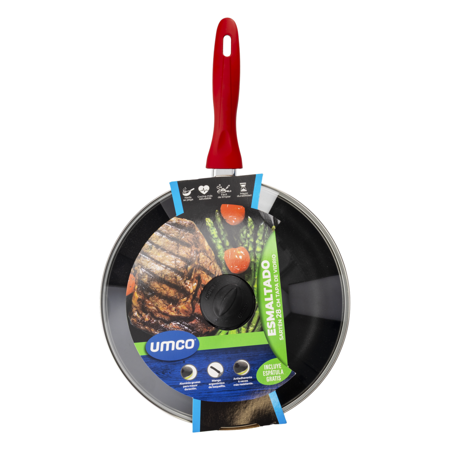 Sartén Esmaltado Con Tapa UMCO 28 Cm
