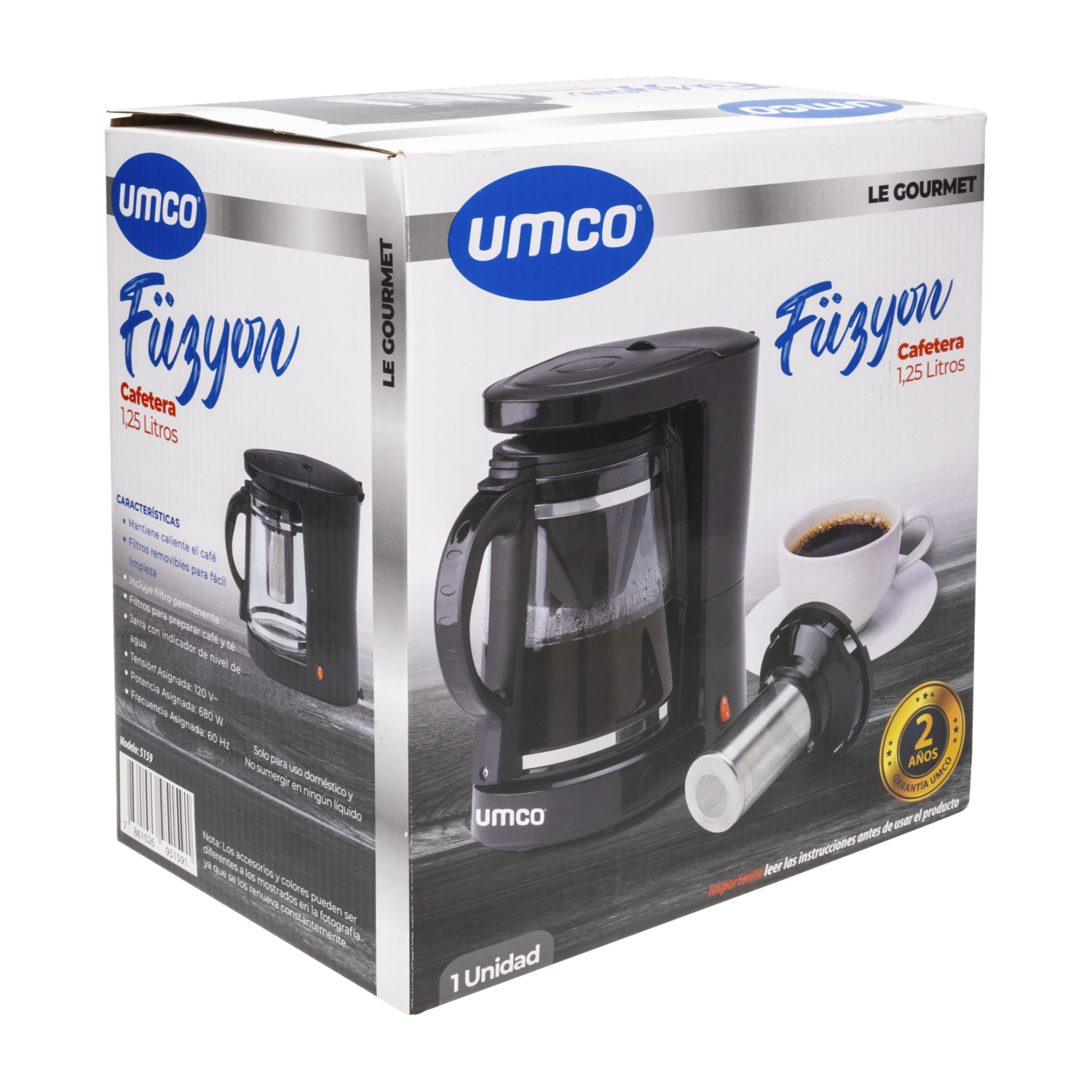 Cafetera Eléctrica Fuzyon 5159 UMCO 8 Tazas