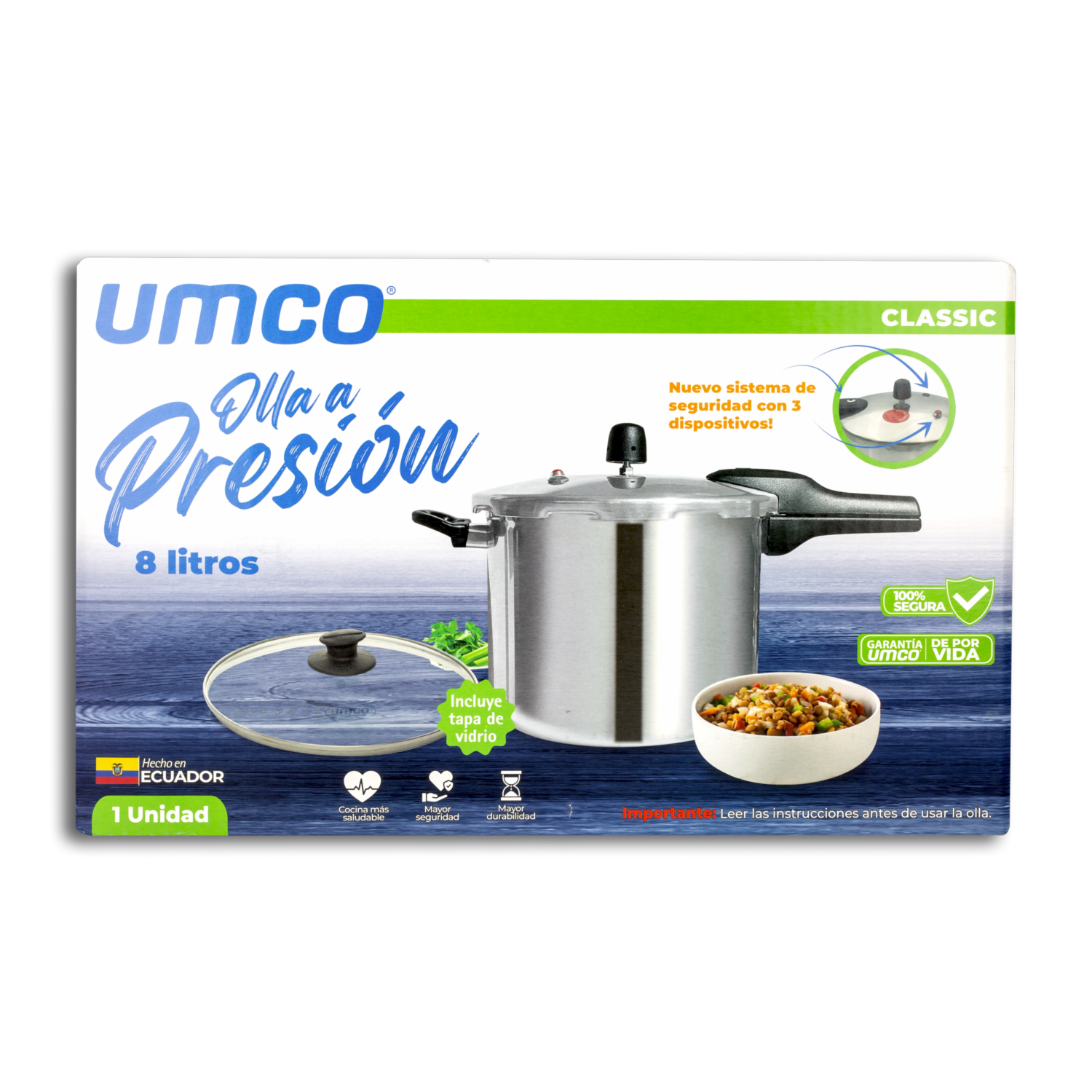 Olla De Presión Inducción Aluminio Classic UMCO 8 L
