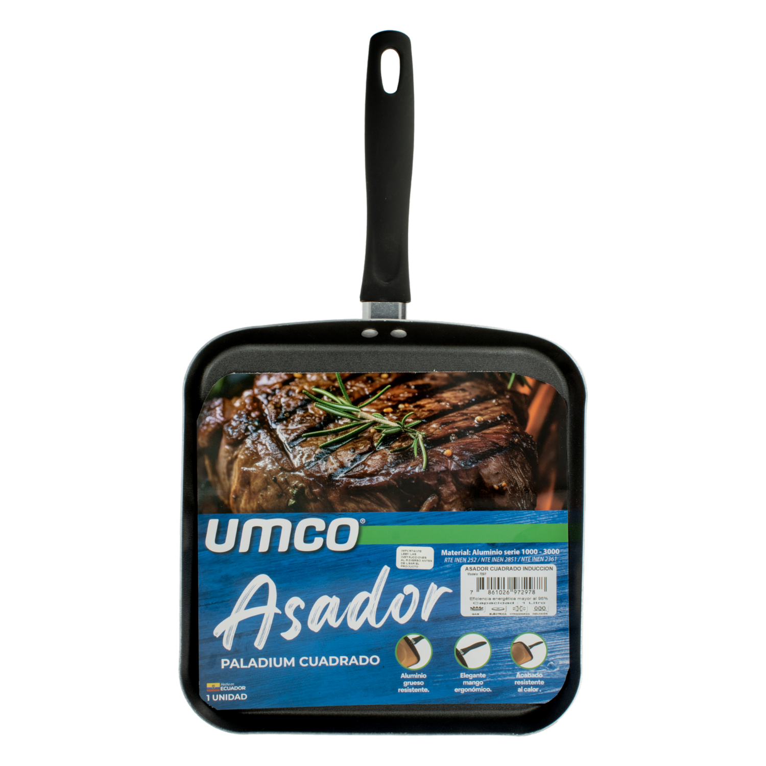 Asador De Inducción Cuadrado Paladium UMCO X26 Cm