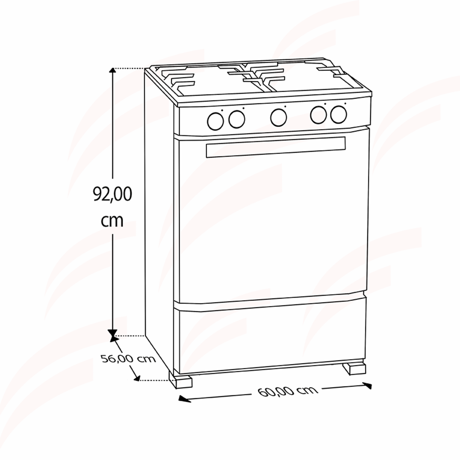 Cocina A Gas 60 Cm EM6020SG0 MABE 4 Quemadores