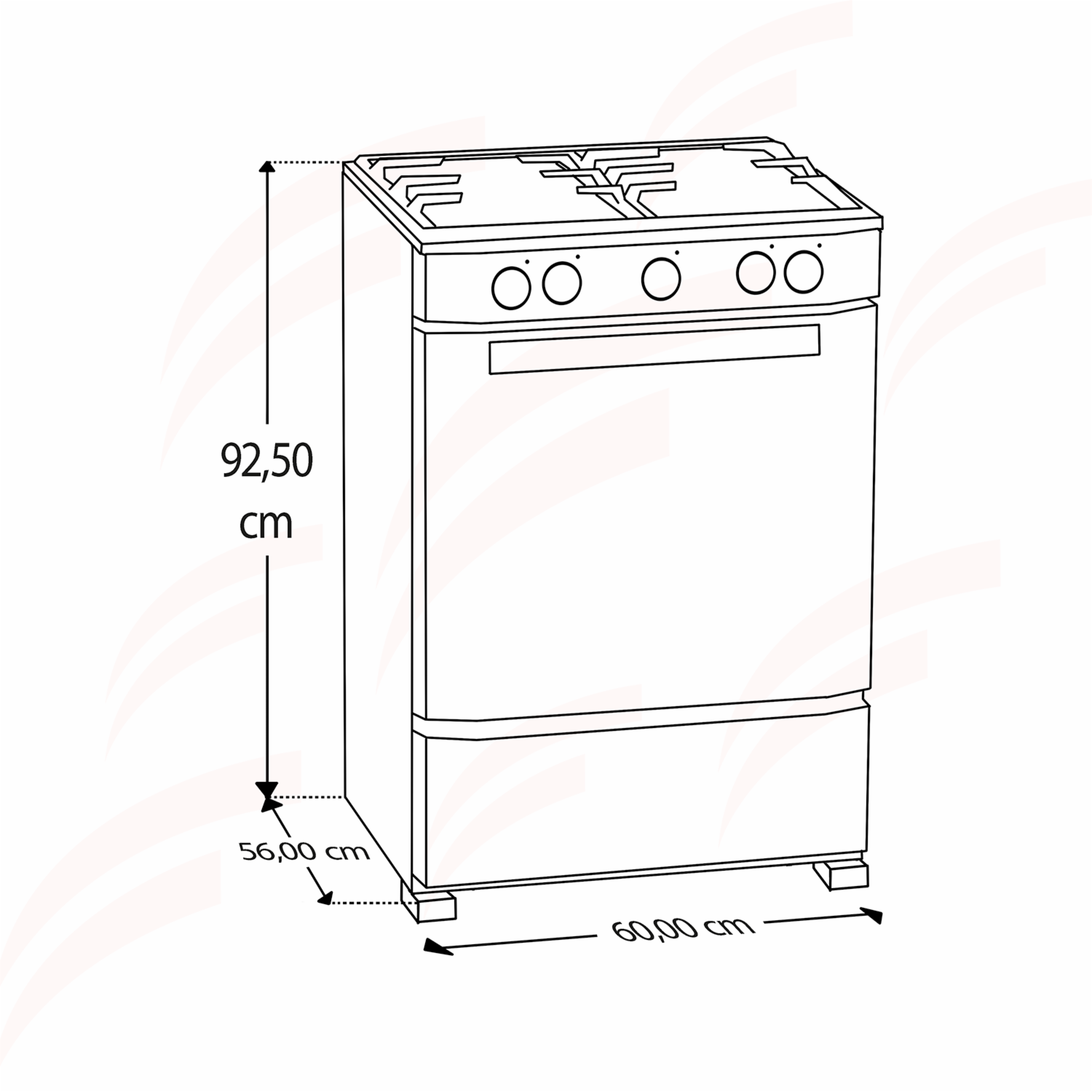 Cocina A Gas 60 Cm EM6040FG1 MABE 4 Quemadores
