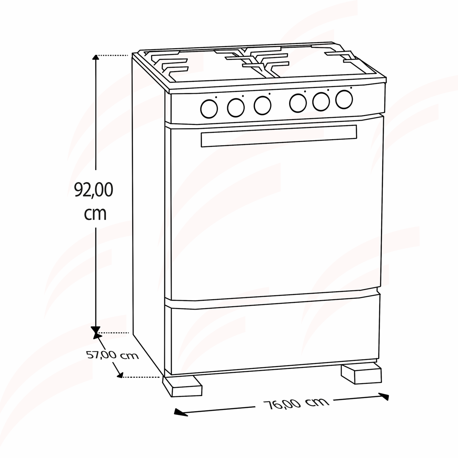 Cocina A Gas 76 Cm Y Grill EM7625FX0 MABE 5 Quemadores