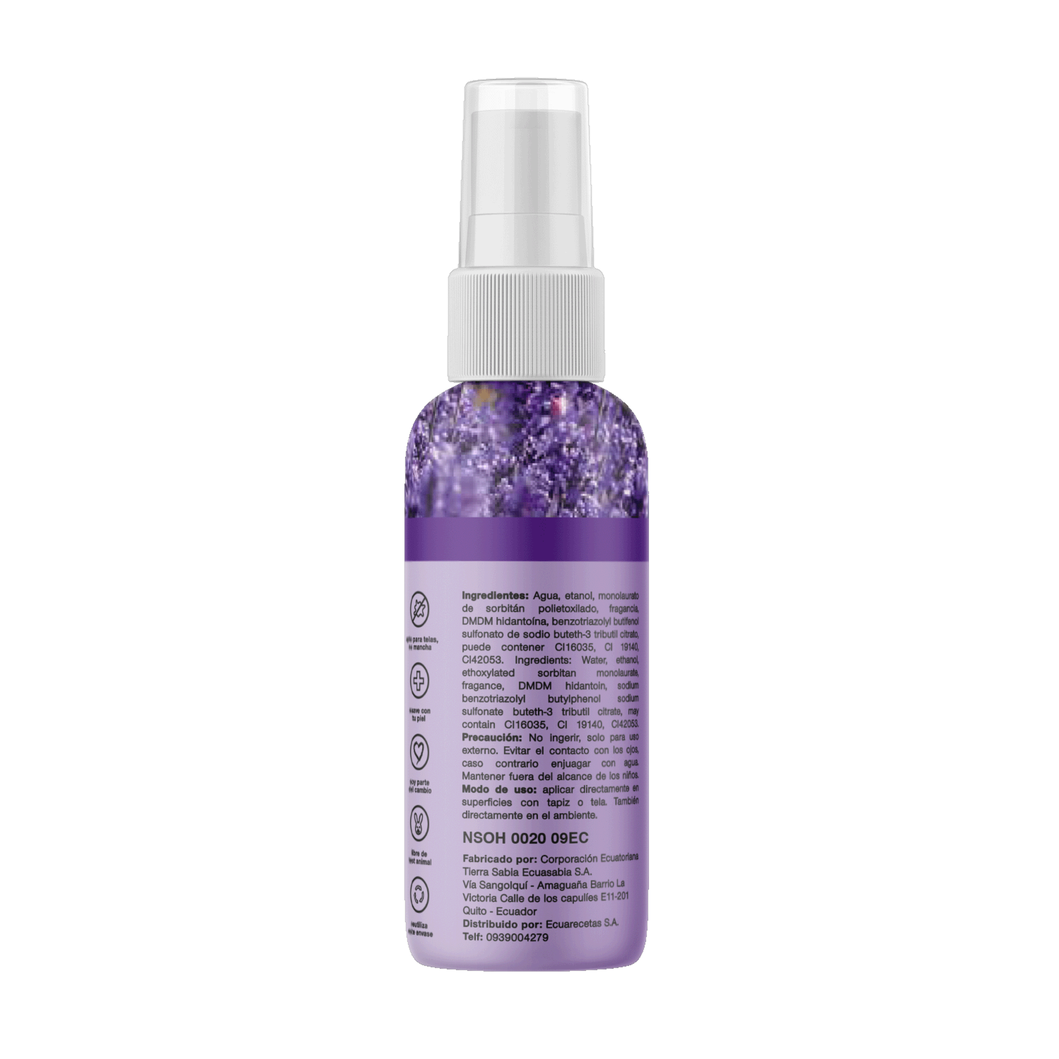 Ambientador Para Auto Fragancia Lavanda Y Toronja CLEAN CODE 60 Ml