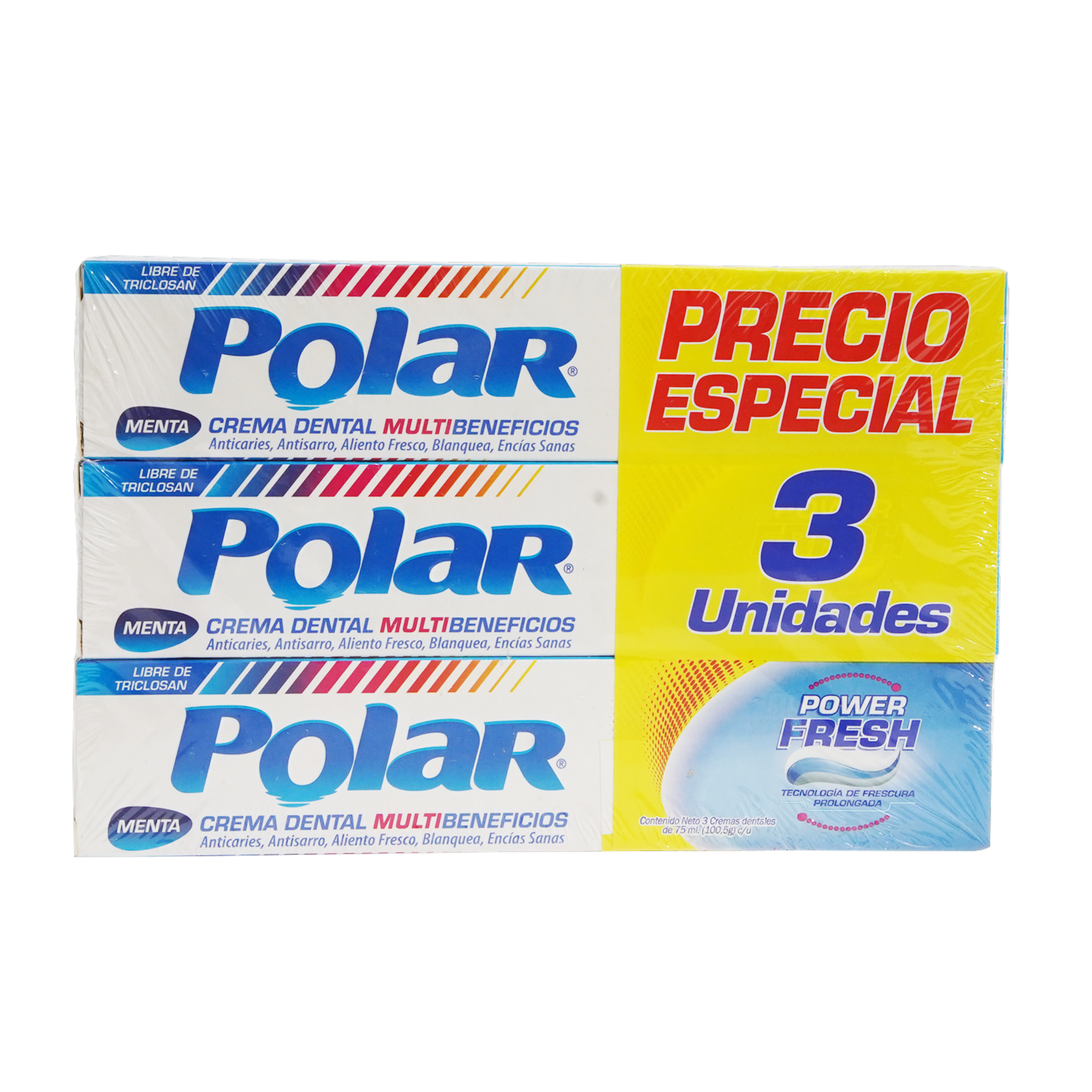 Pasta Dental Sabor A Menta POLAR 3X75 Ml