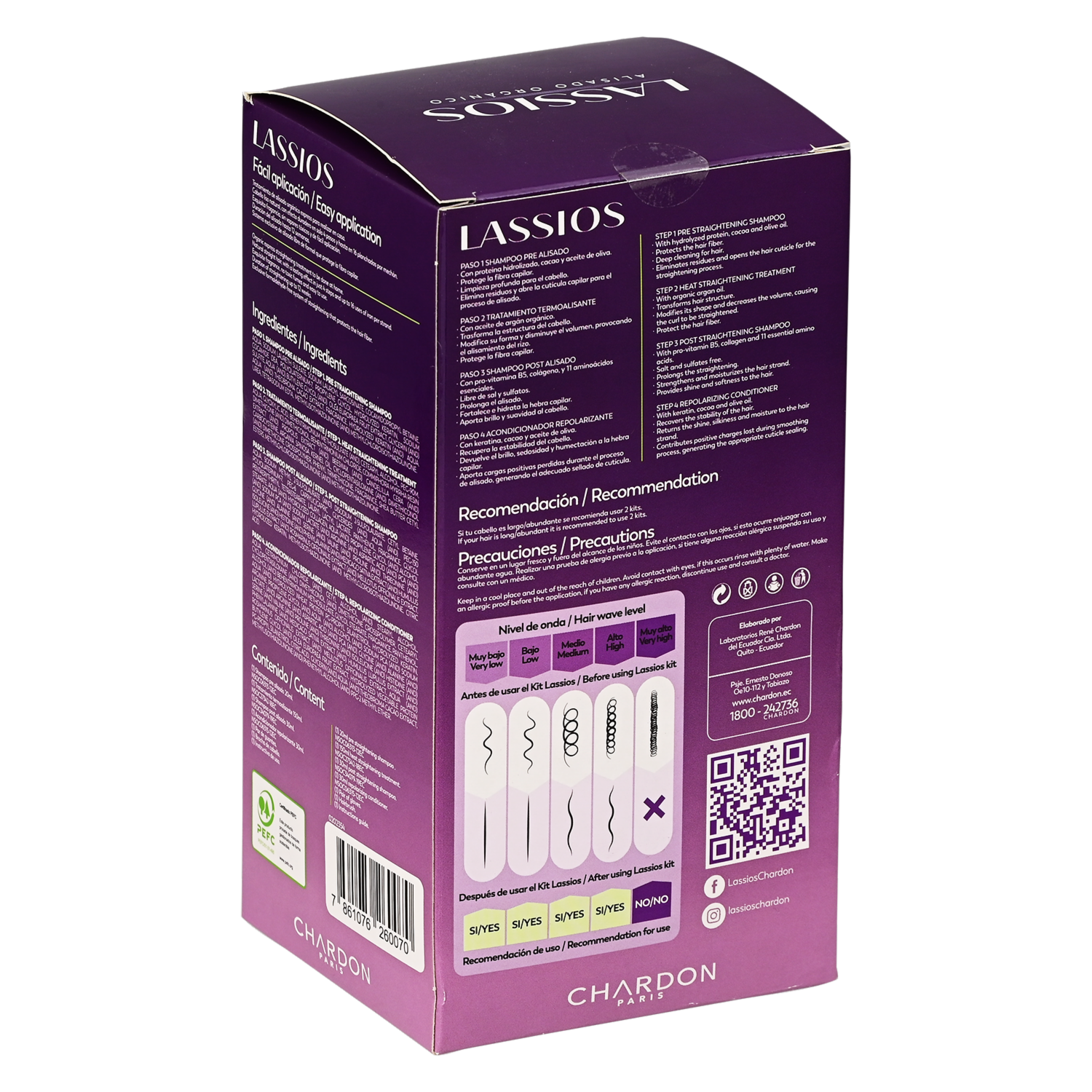 Kit Capilar De Alisado LASSIOS 230 Ml