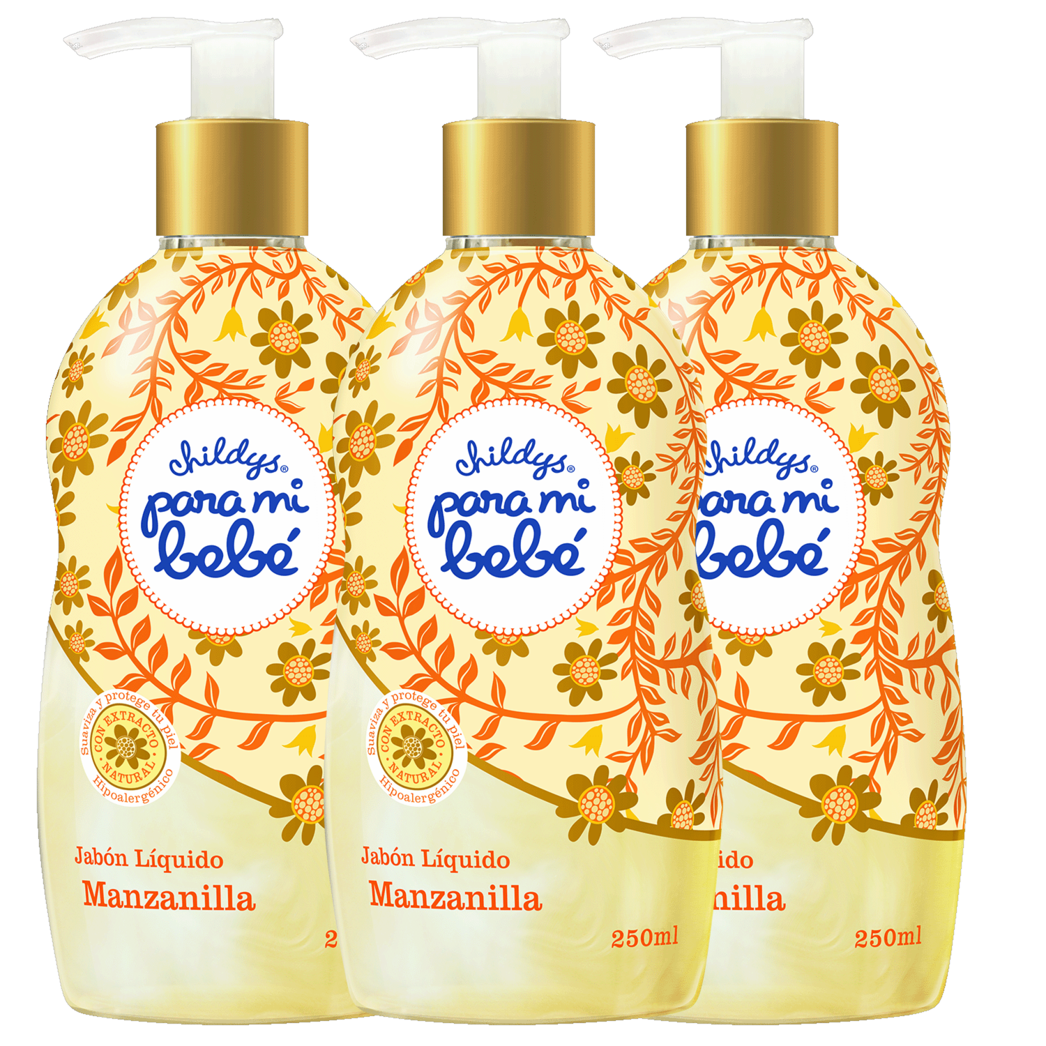 Jabón Líquido De Manzanilla Para Bebé PARA MI BEBÉ 3 X 250 Ml