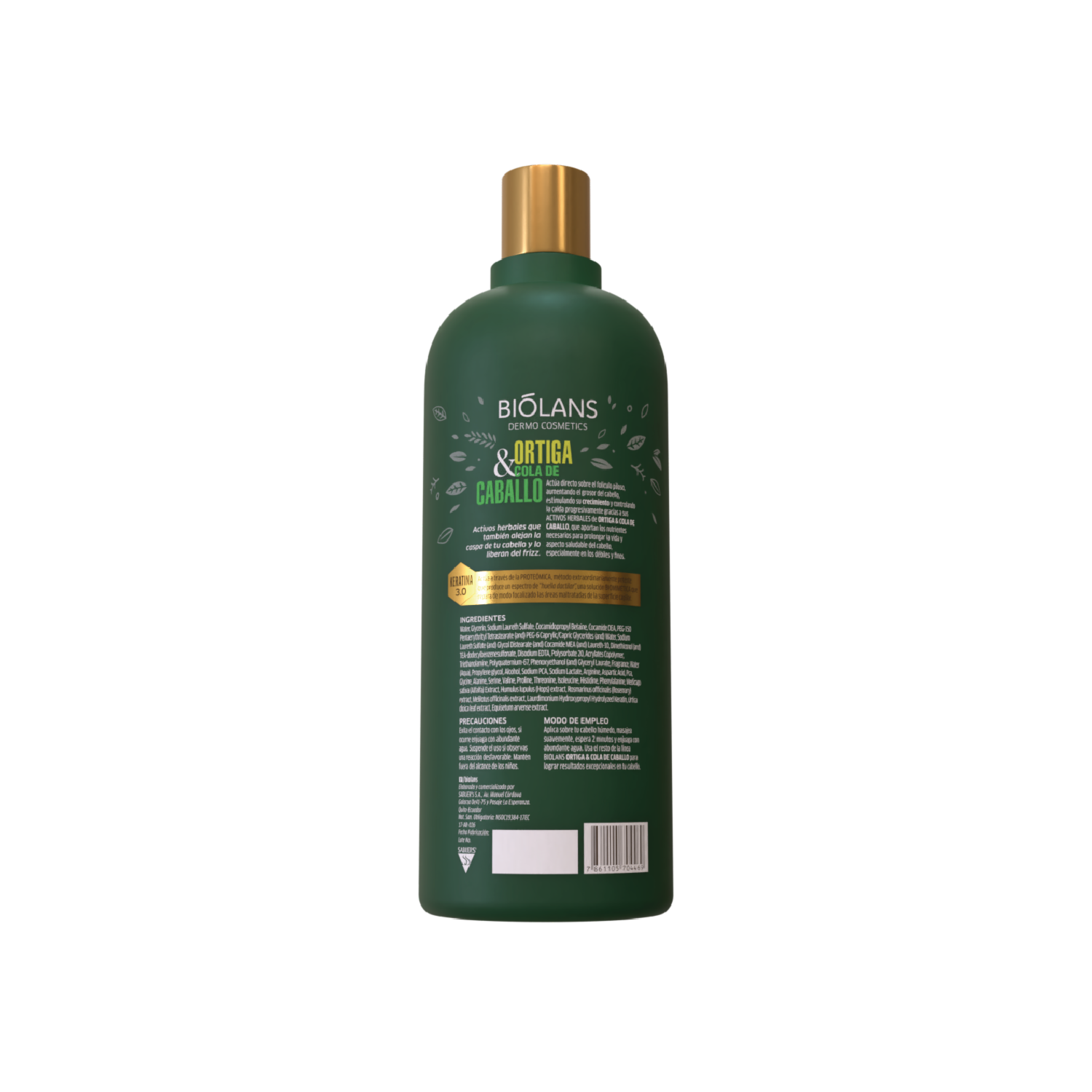 Shampoo De Cabello Ortiga & Cola de Caballo BIÓLANS 750 Ml