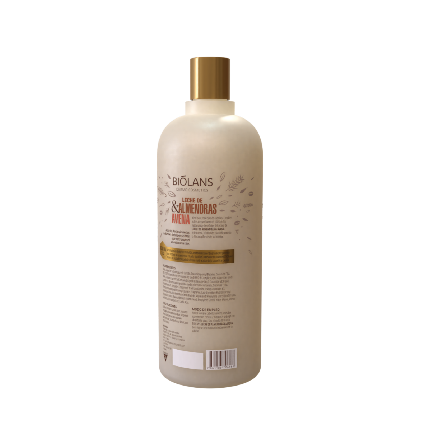 Shampoo De Cabello Leche de Almendras & Avena BIÓLANS 750 Ml