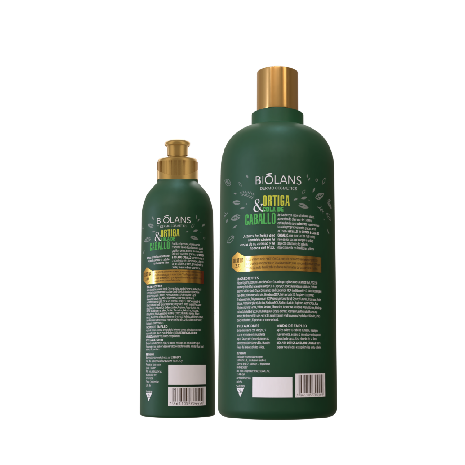 Kit Capilar Shampoo Ortiga & Cola de Caballo + Crema Para Peinar BIÓLANS 750 Ml + 250 Ml