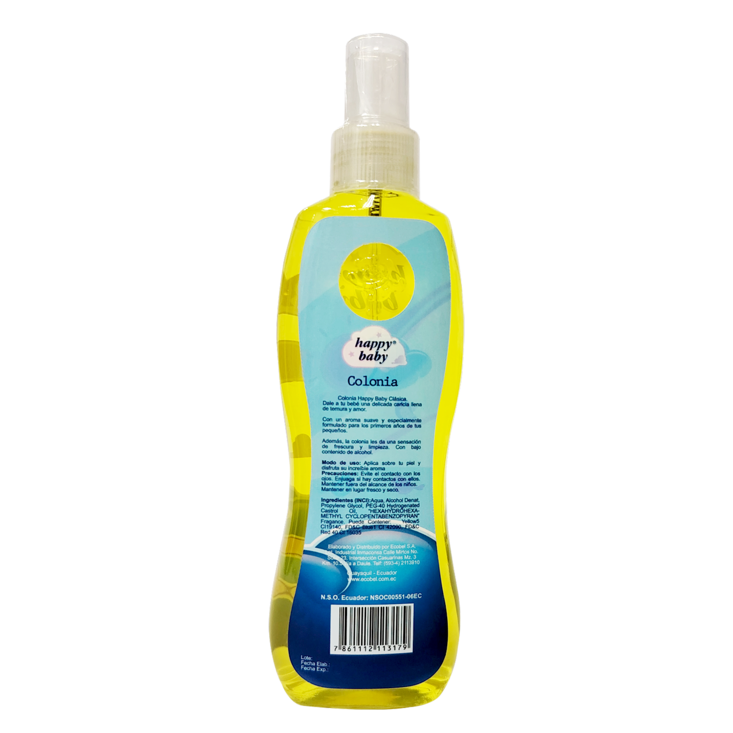 Colonia Fragancia Ligera Para Bebé. HAPPY BABY 200 Ml