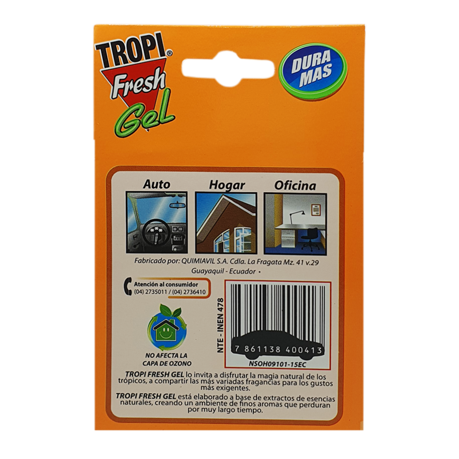 Ambiental Para Auto En Gel Aroma Dakar TROPI FRESH 120 G