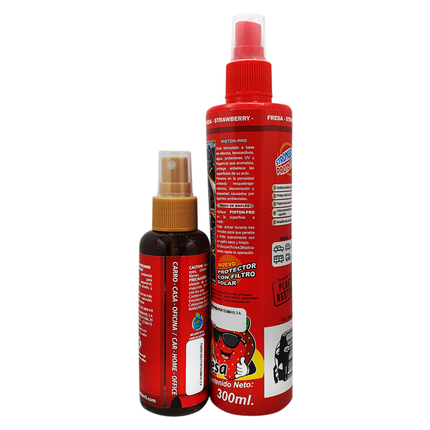 Silicona Automotriz Abrillantador Fragancia Fresa PISTON PRO 300 Ml