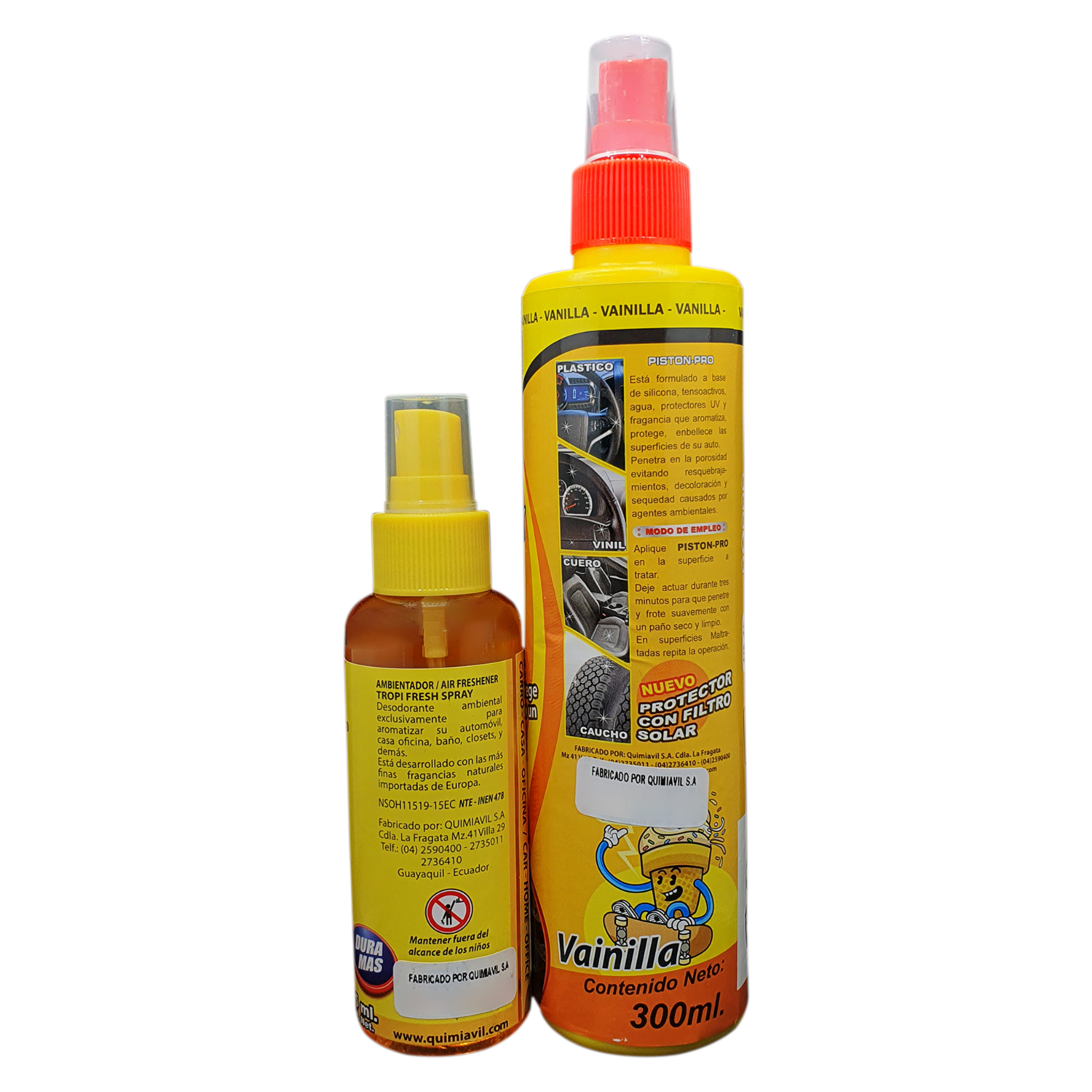 Silicona Automotriz Abrillantador Con UV 5 En 1 Aroma Vainilla PISTON PRO 300 Ml