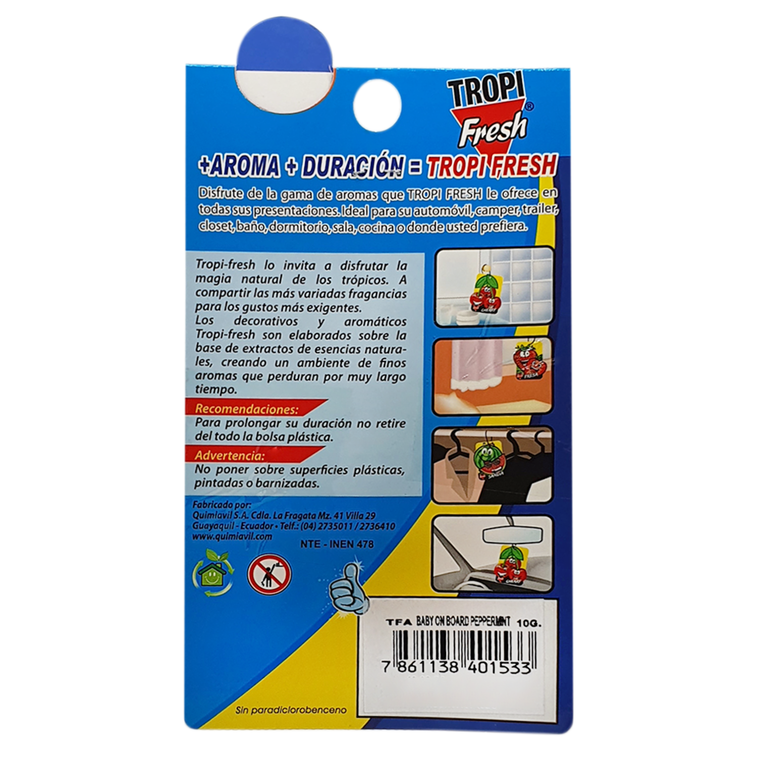 Ambiental Para Auto Con Colgador Aroma Baby TROPI FRESH 10 G