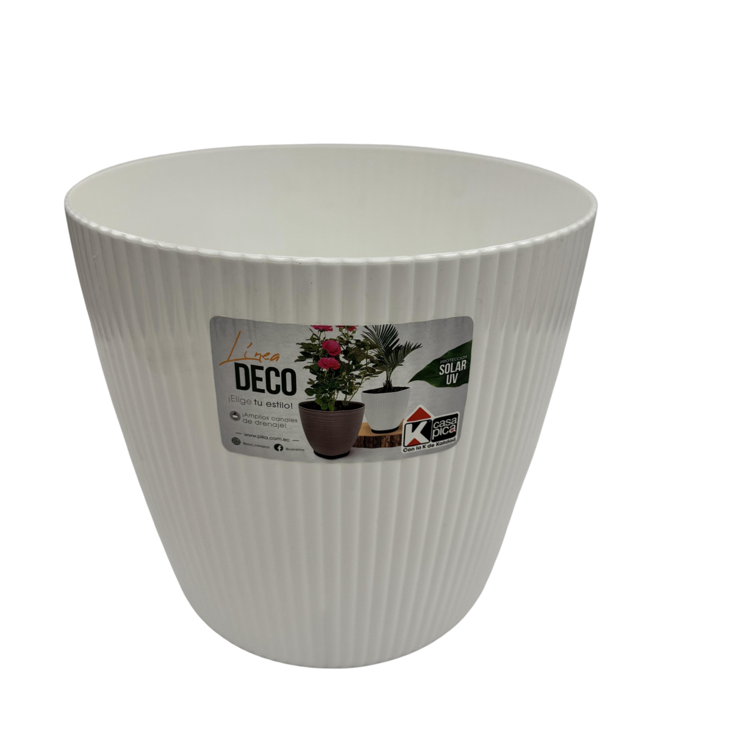 Macetero Deco Glam Blanco CASA PICA 6 Lts Pequeño