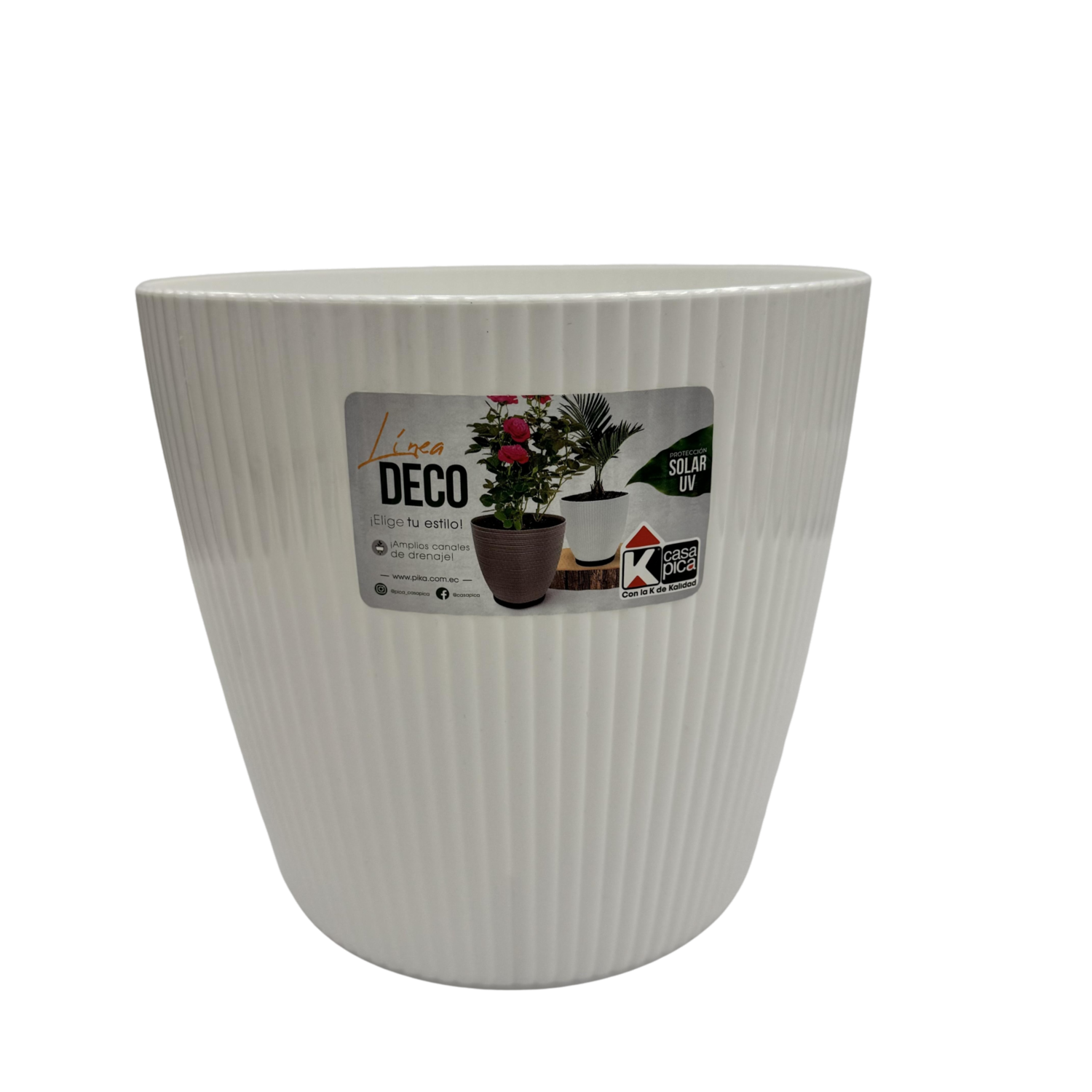 Macetero Deco Glam Blanco CASA PICA 6 Lts Pequeño
