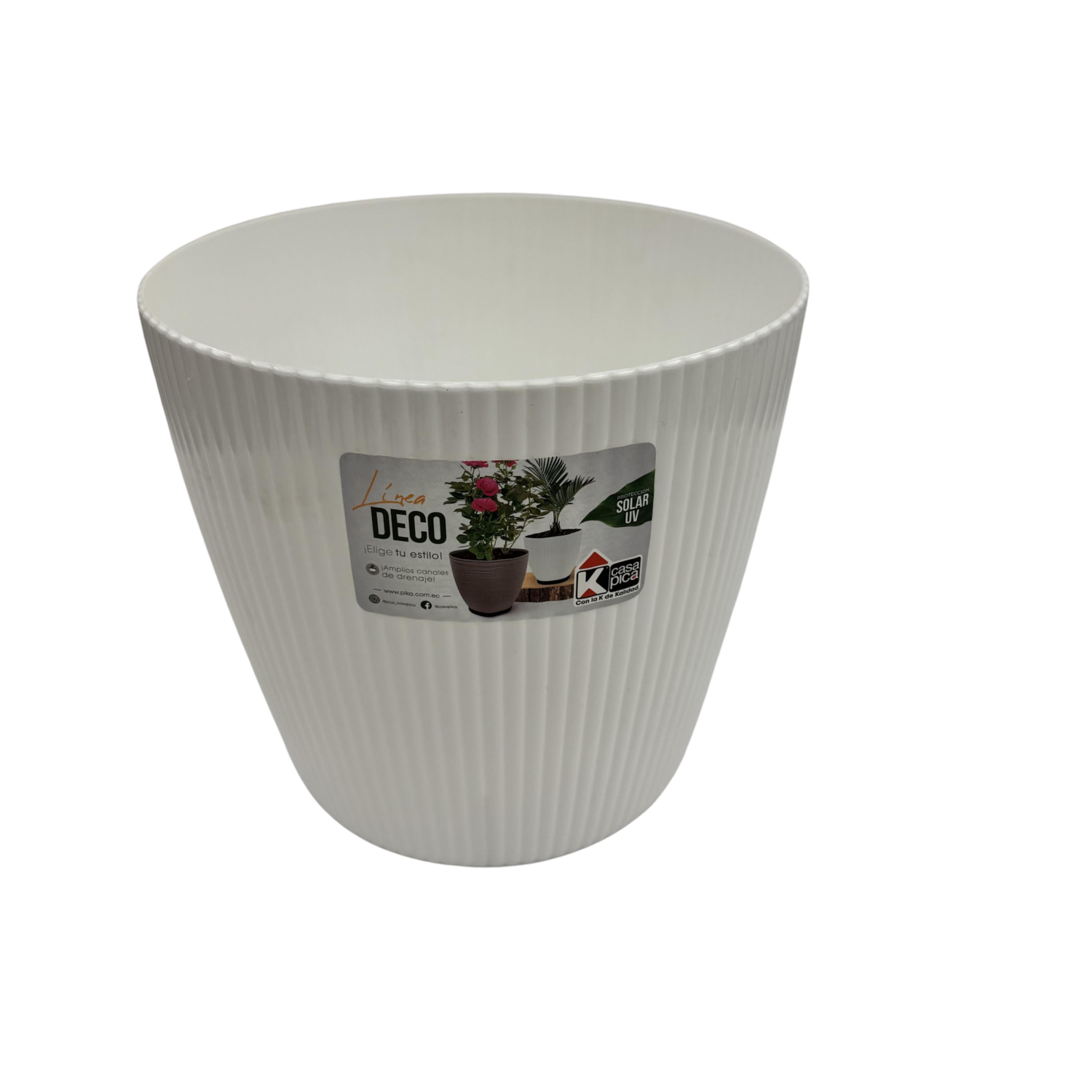 Macetero Deco Glam Blanco CASA PICA 6 Lts Pequeño