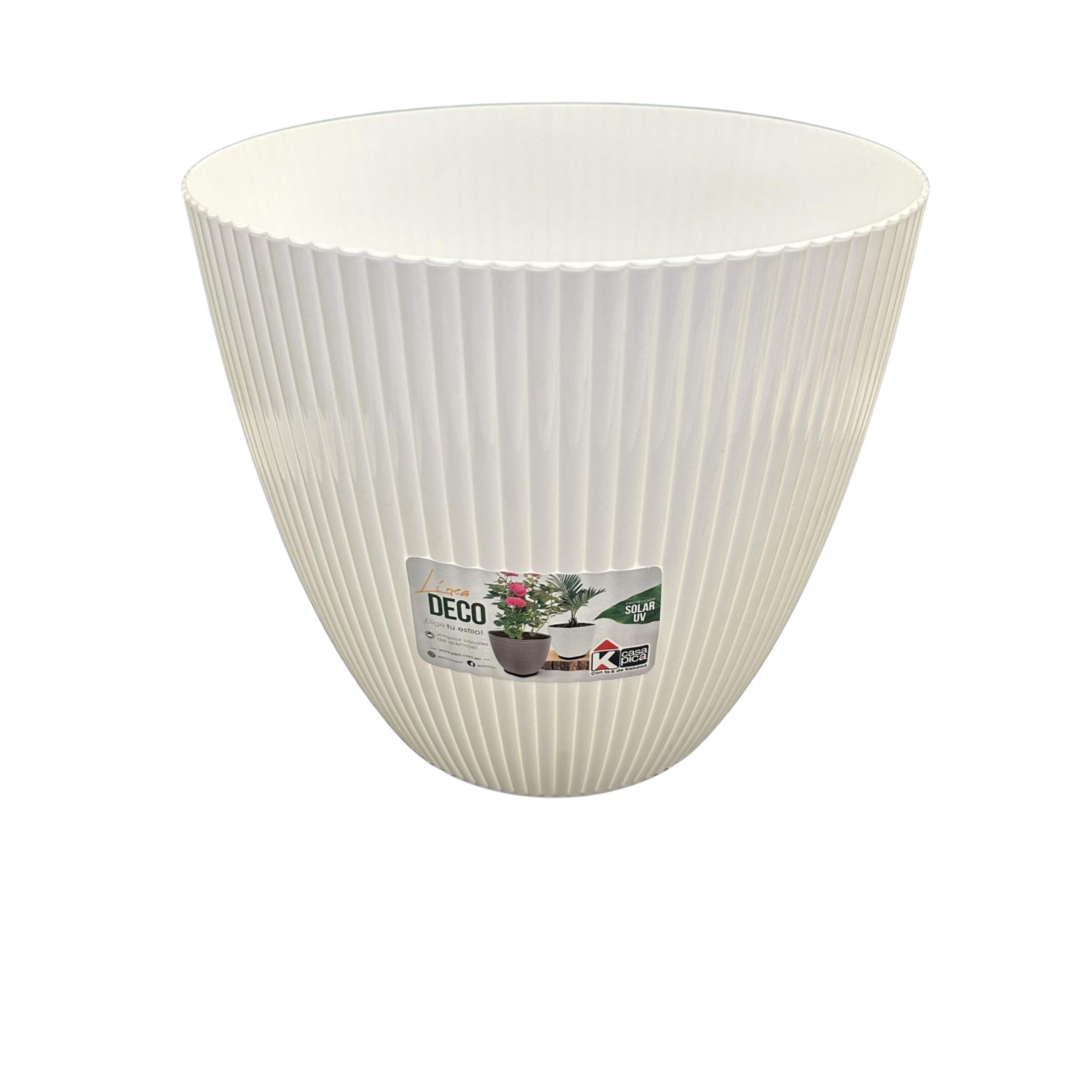 Macetero Deco Glam Blanco CASA PICA 1O Lts Mediano
