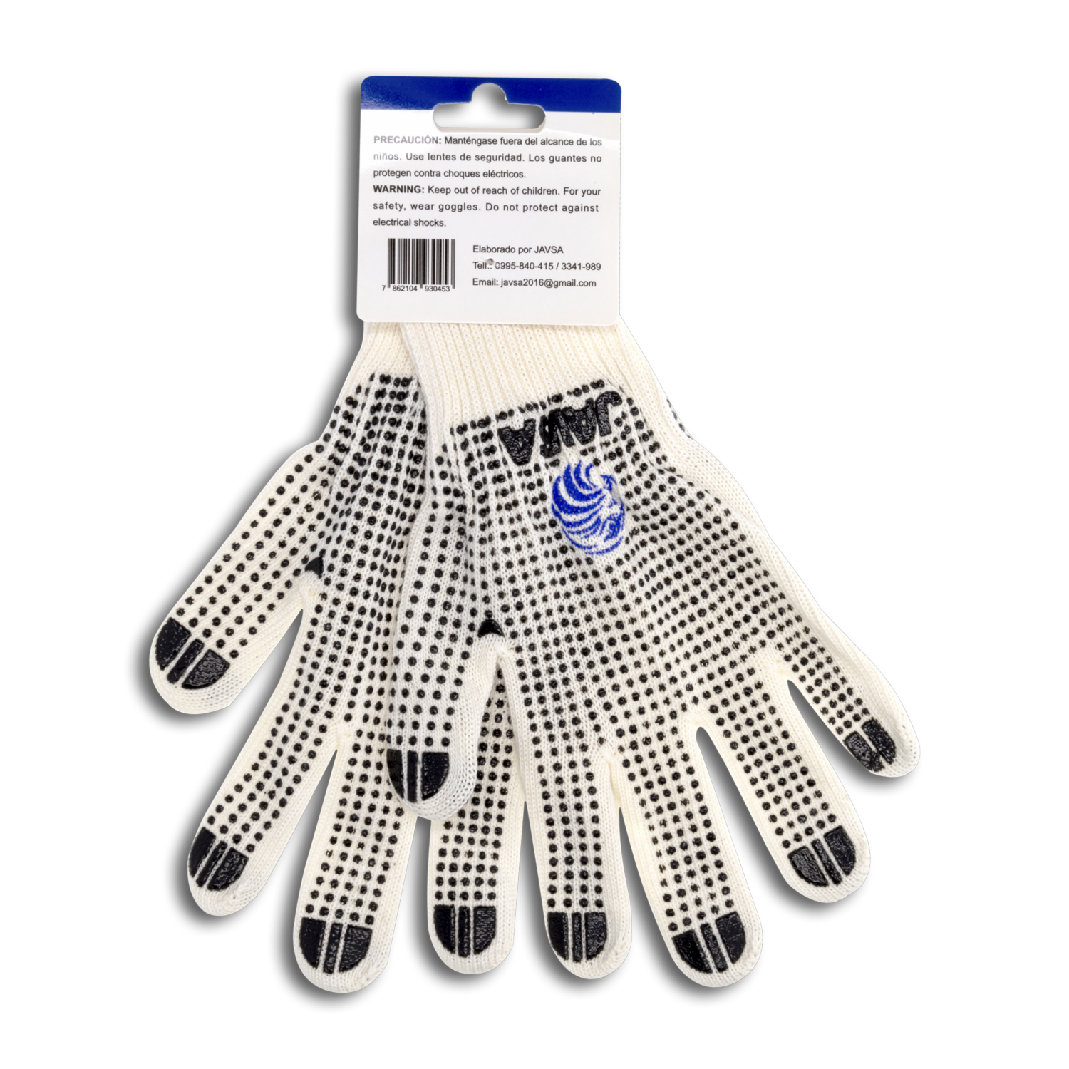 Guante De Color Crudo Puntos Pvc A JAVSA Unidad