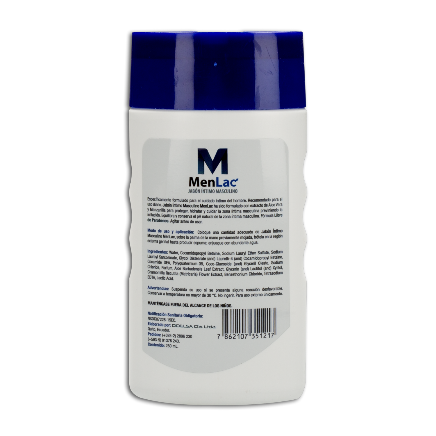 Jabón Íntimo Masculino PH 5.5 Frescura Y Limpieza MEN LAC 250 Ml
