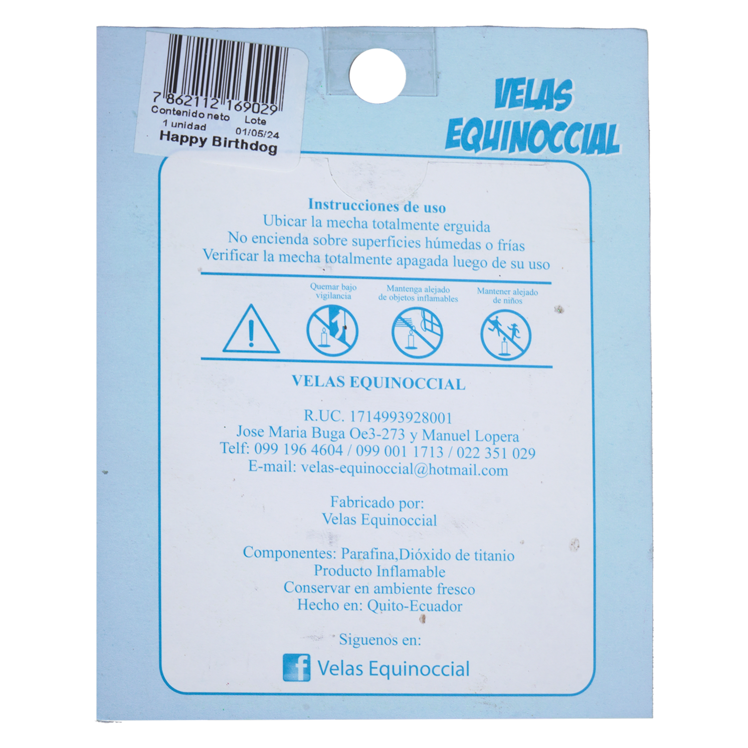 Vela Para Mascota Happy Birthdog VELAS EQUINOCCIAL Pequeño