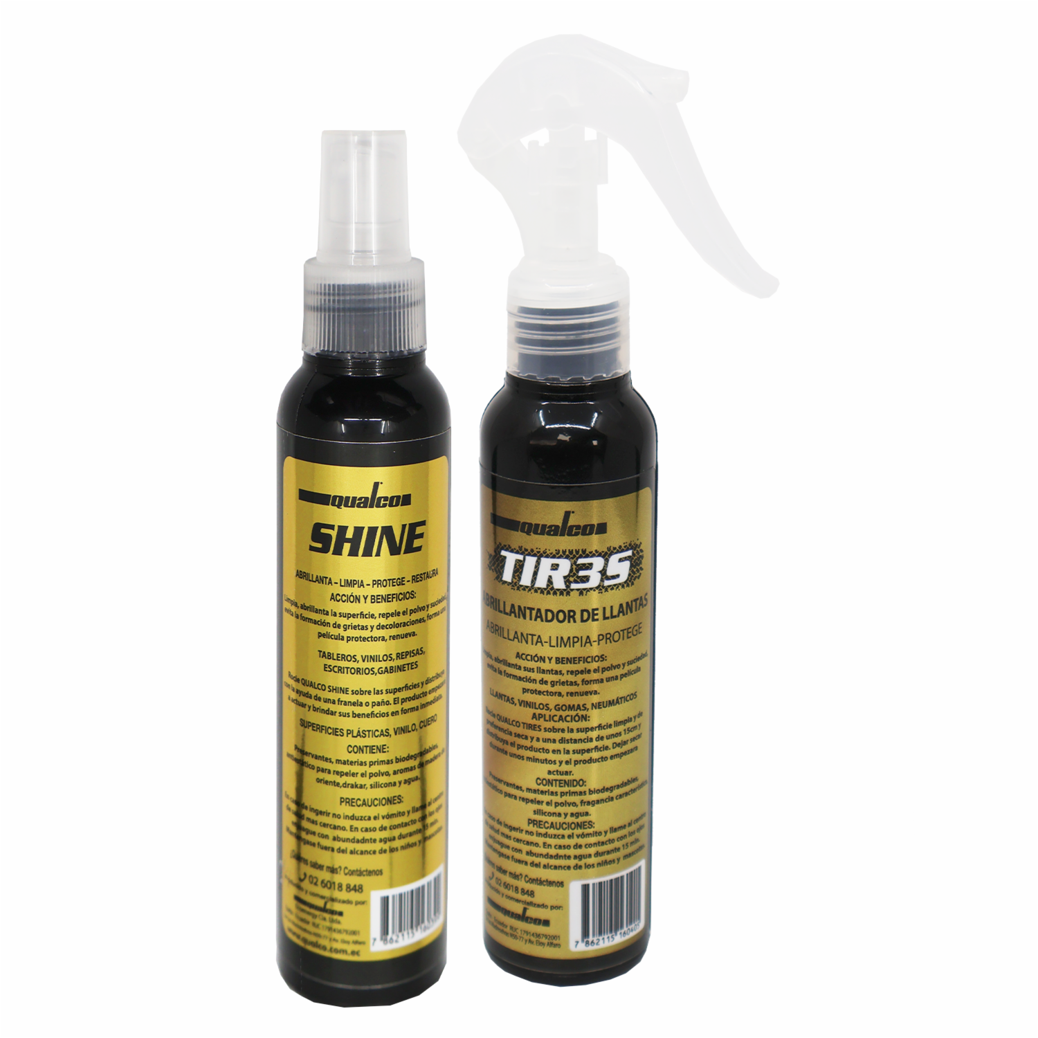 Kit Automotriz Minikit 100 Ml 1 Silicona Shine 100 Ml + 1 Tires Abrillantador De Llantas 100 Ml QUALCO Kit