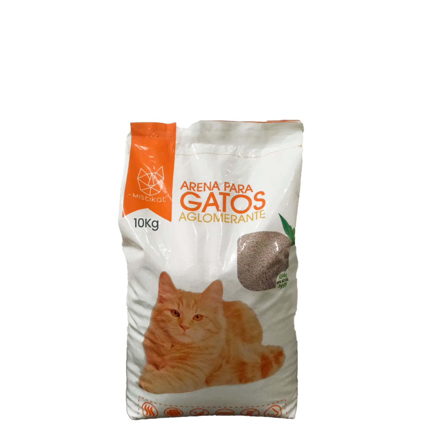 Arena Para Gatos Aglomerante 100% Natural MISTIKAT 10 Kg