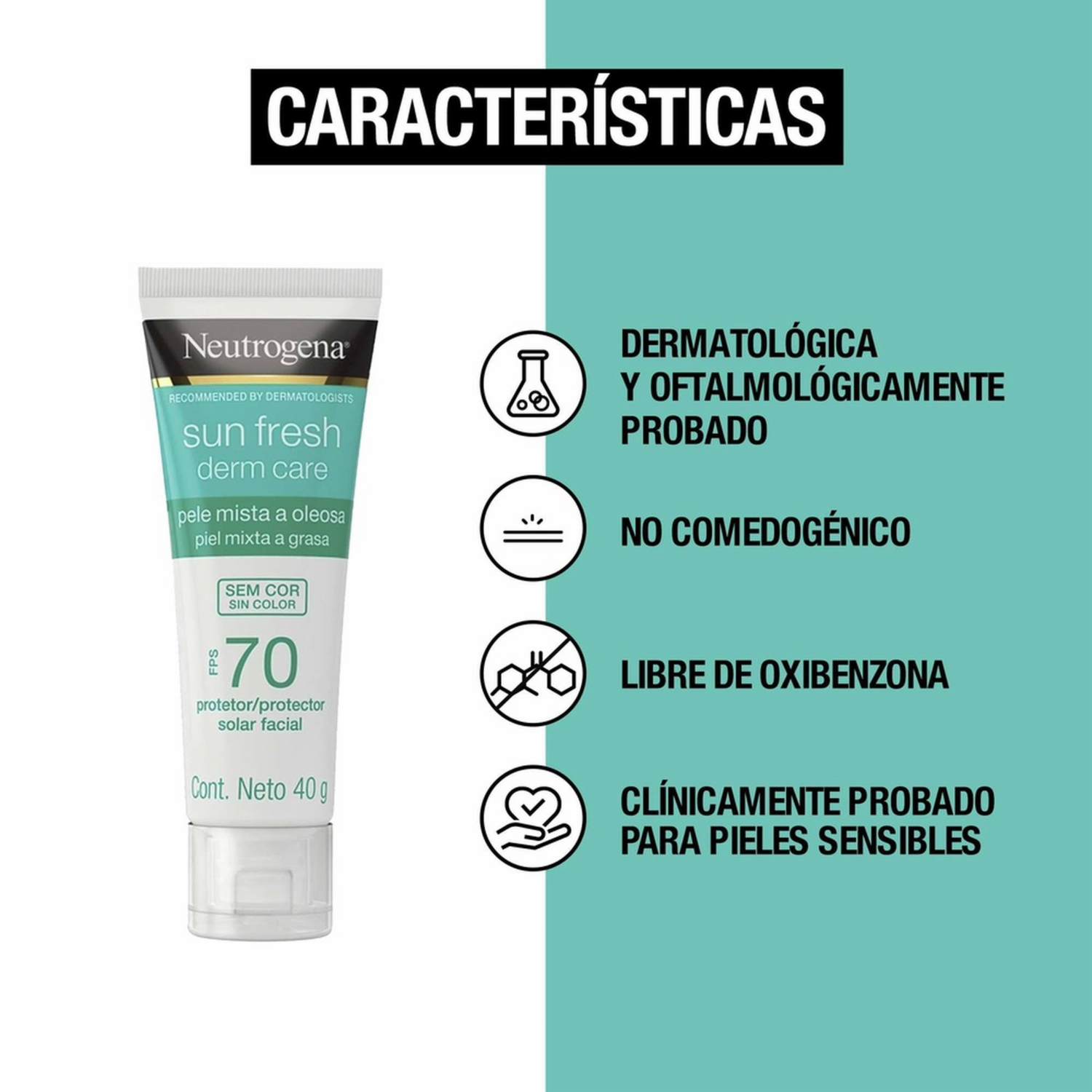 Protector Solar Facial Sin Color Spf70 NEUTROGENA 40 G