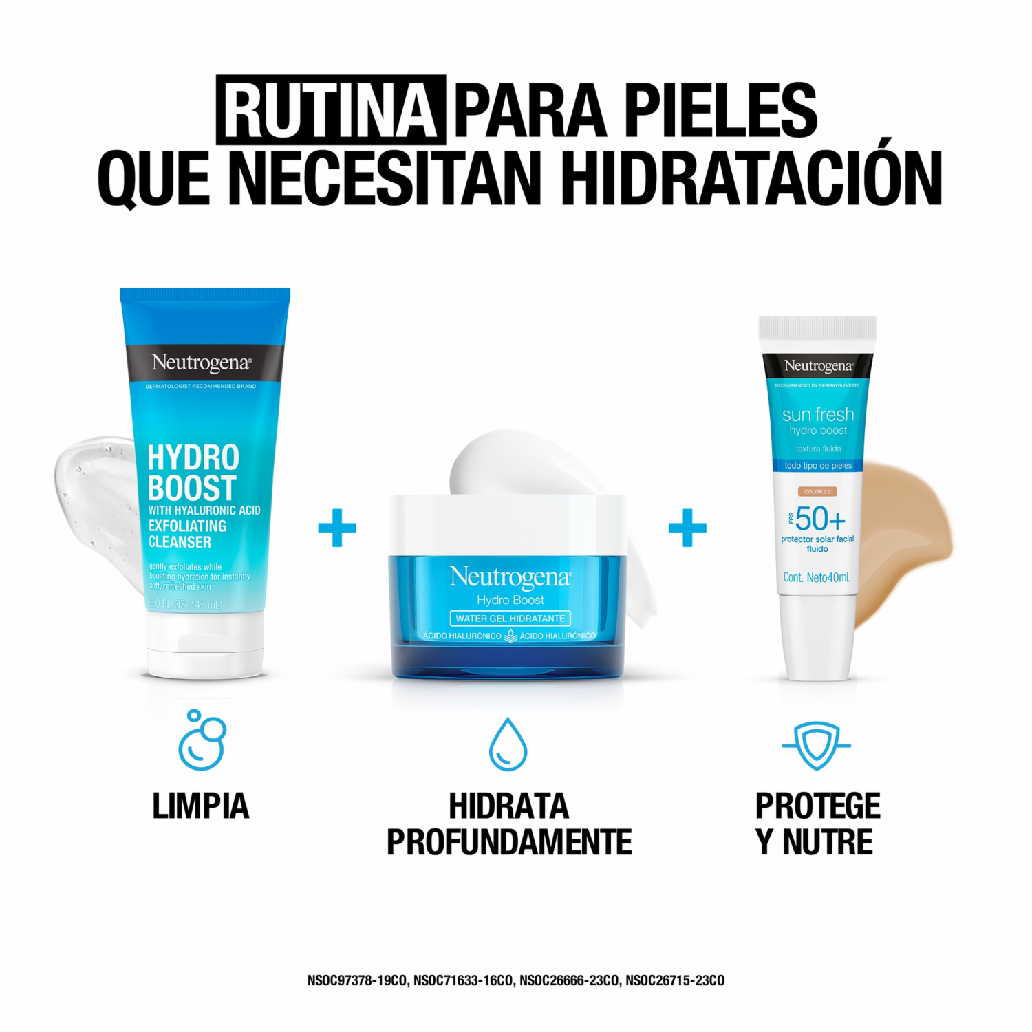 Protector Solar Facial Hydro Boost Ácido Hialurónico Color 2.0 Fps 50+ Sun Fresh NEUTROGENA 40 Ml