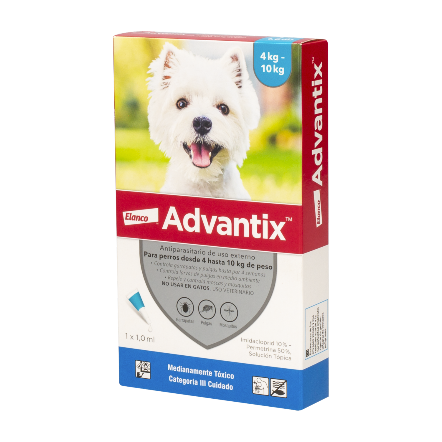 Pipeta Antiparasitario Para Perros De 4-10Kg ADVANTIX 1 Ml