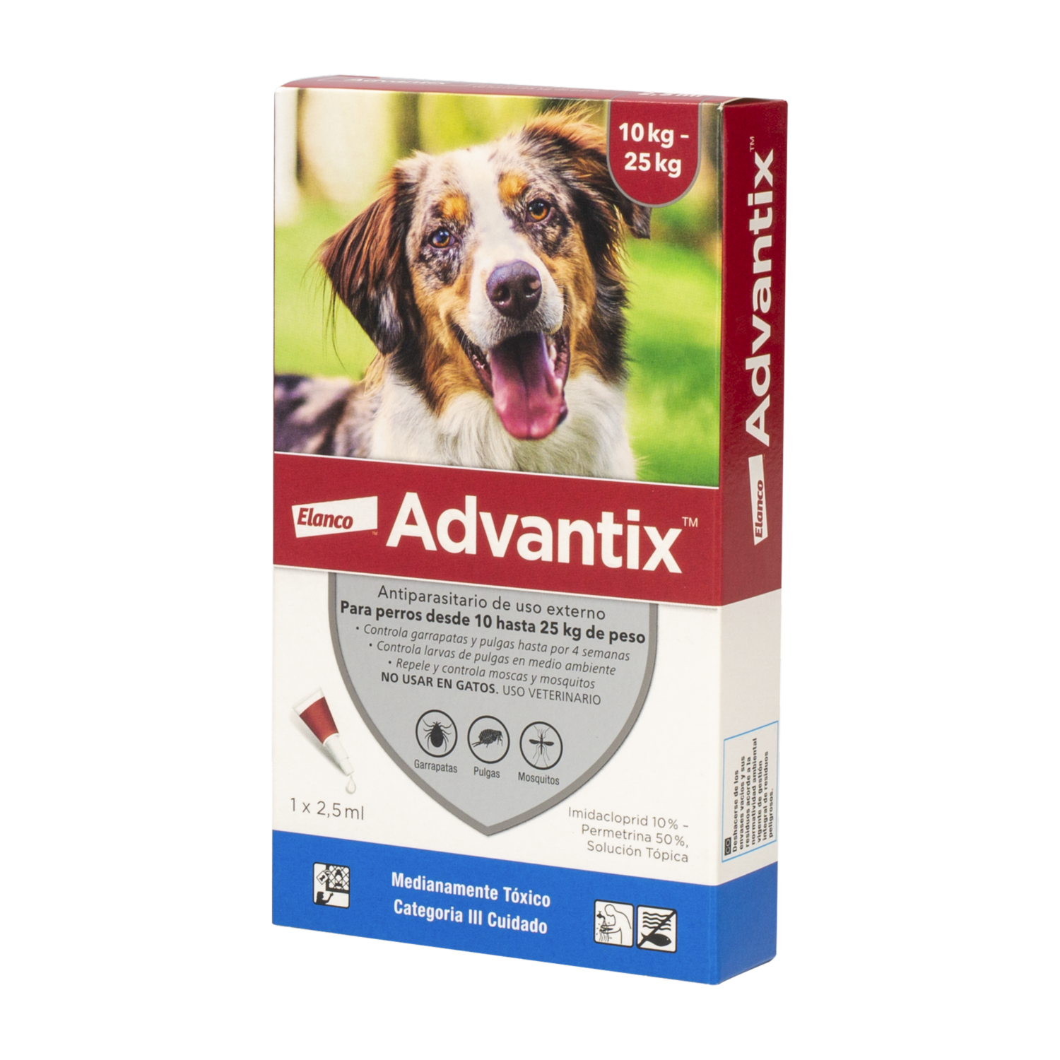 Pipeta Antiparasitario Para Perros De 10-25Kg ADVANTIX 2,5 Ml
