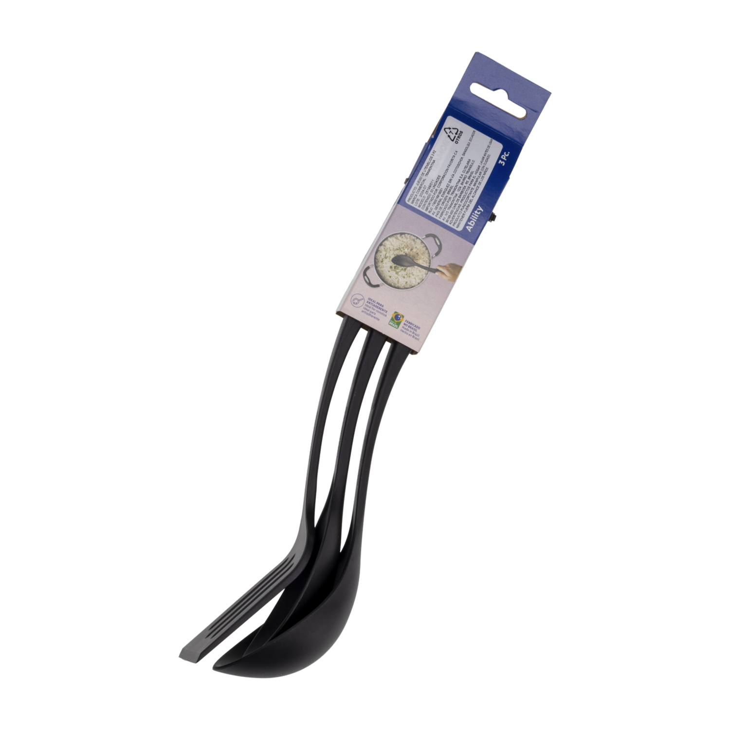 Juego De Utensilios Ability Negro TRAMONTINA 3 Uds