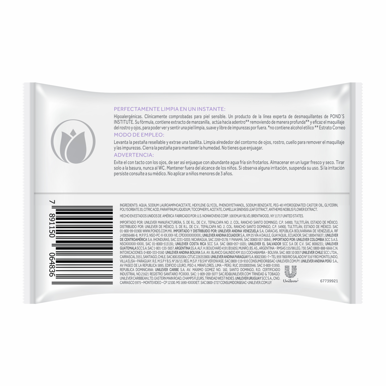 Toallitas Desmaquillantes Sensitive POND’S X 25  Uds