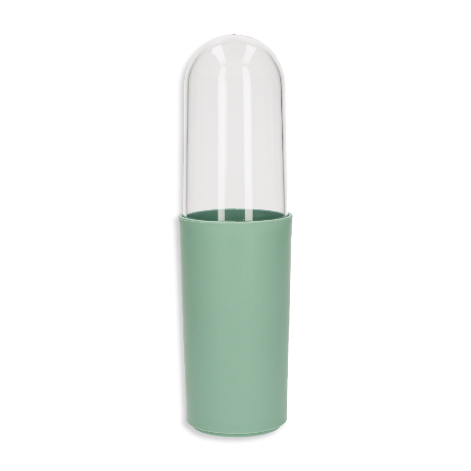 Vaso Porta Cepillos De Dientes De Plástico Con Tapa Color Verde Jade COZA 6,6 x 23,1 Cm