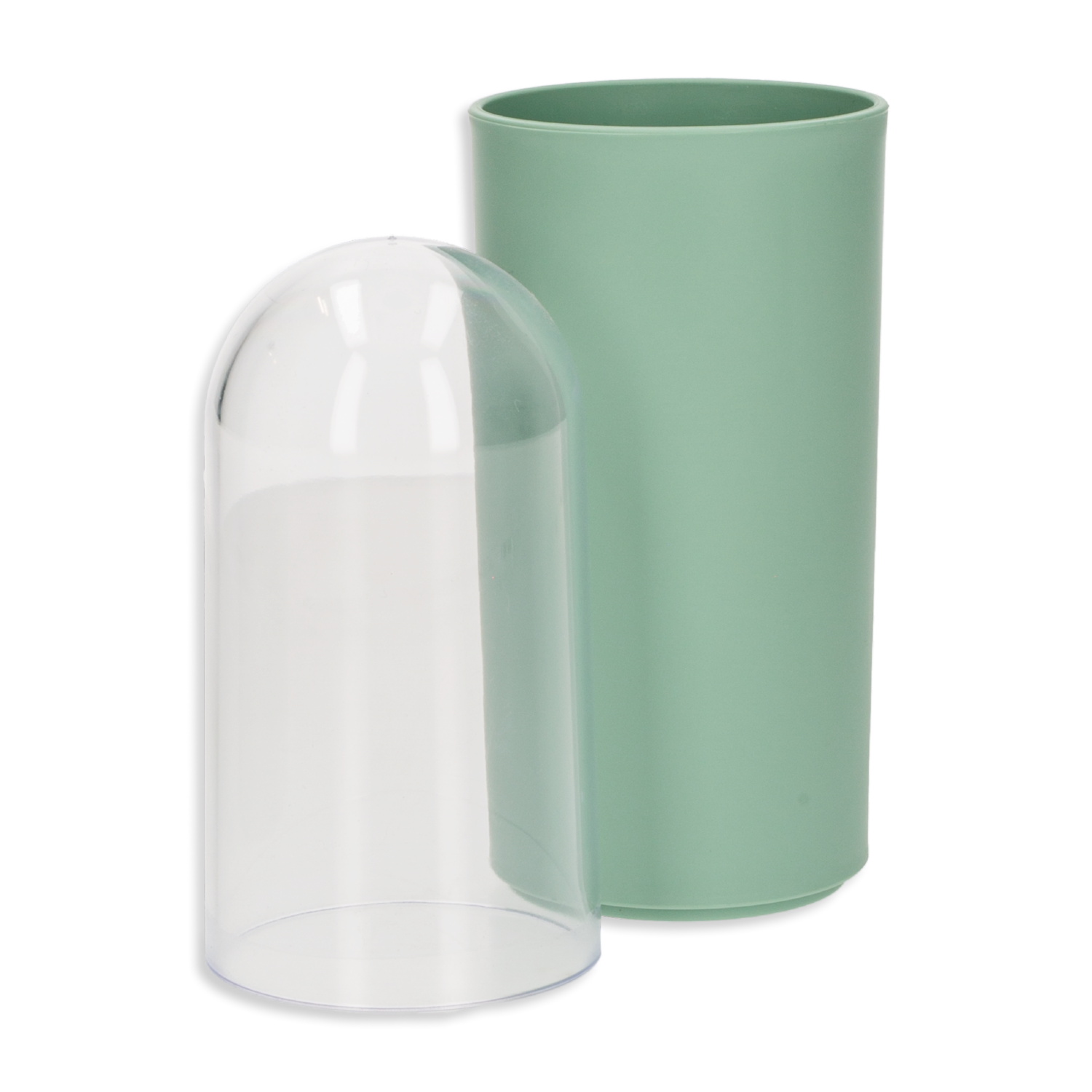 Vaso Porta Cepillos De Dientes De Plástico Con Tapa Color Verde Jade COZA 6,6 x 23,1 Cm
