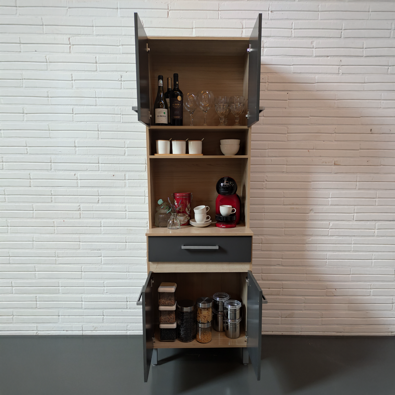 Mueble De Cocina 5 Puertas Y 1 Cajon Nogueira Blanco CASAMIA