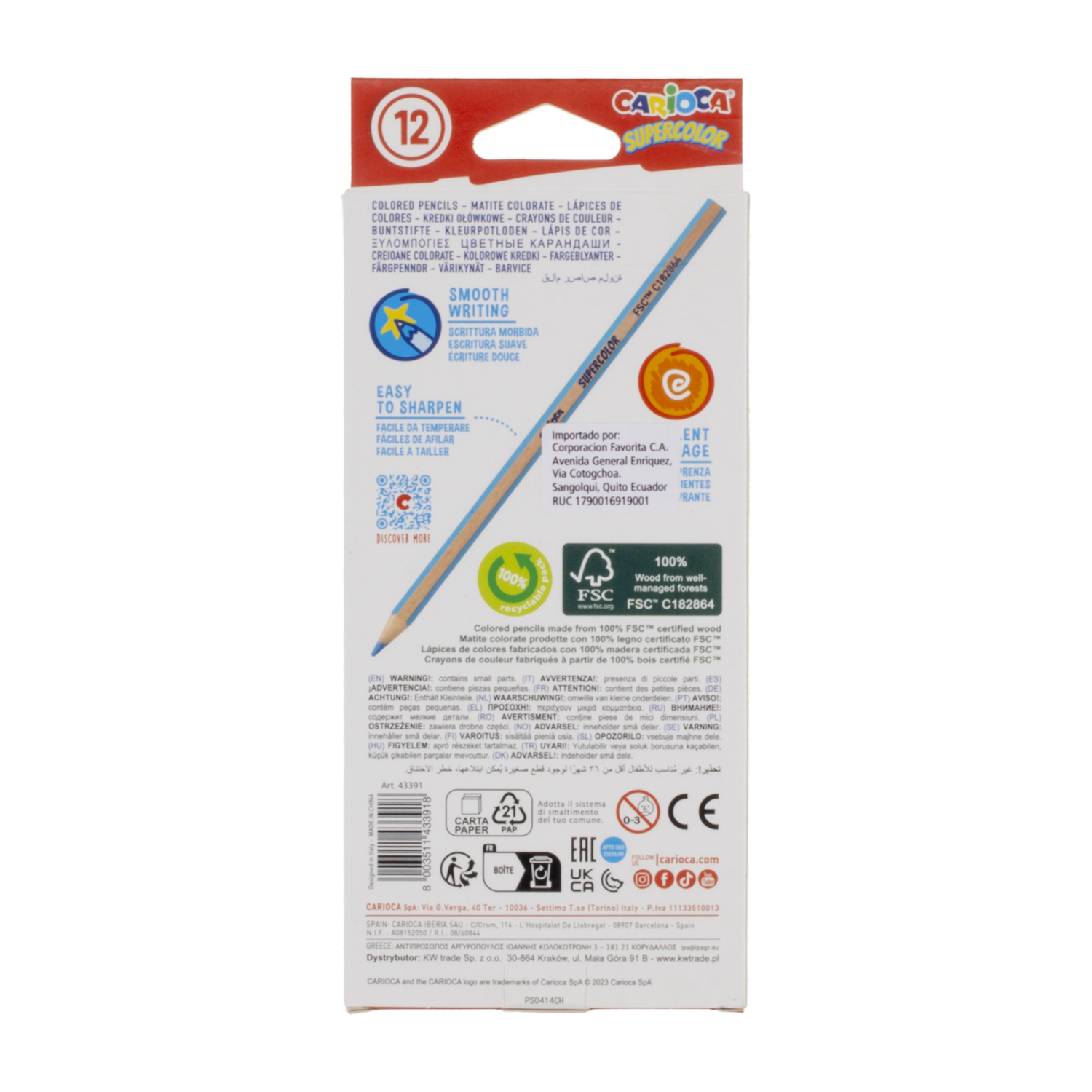 Lapices De Colores Supercolor CARIOCA X 12 Uds