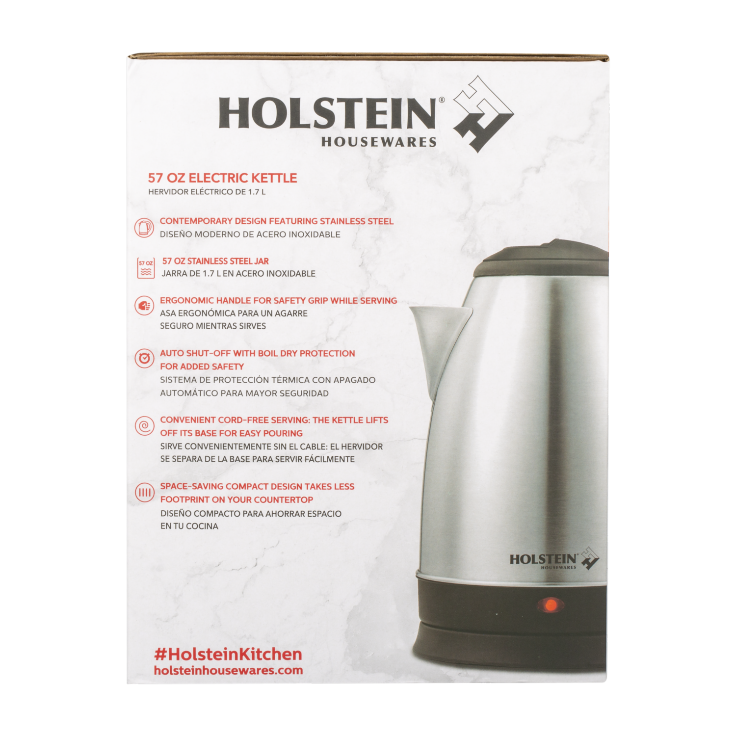 Hervidor De Agua Eléctrico HOLSTEIN 1.8 Litros