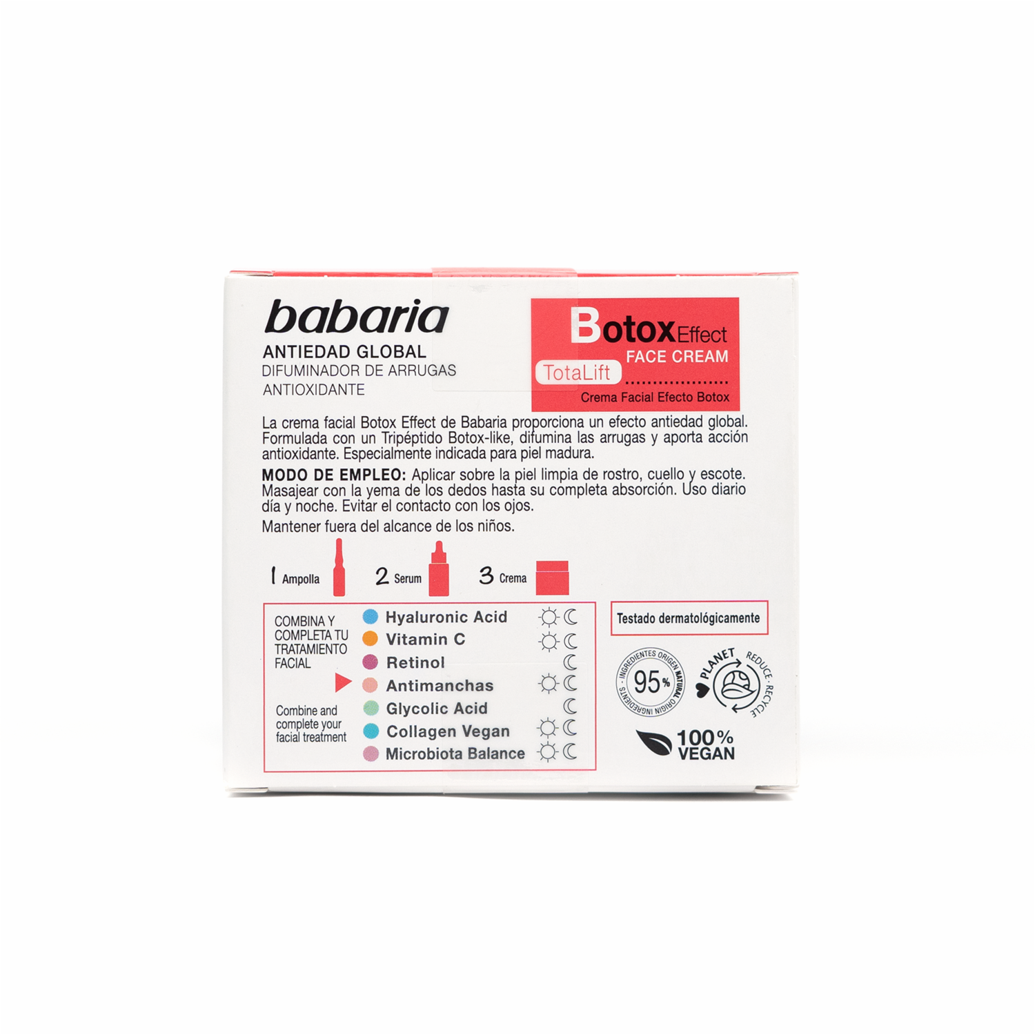 Crema Facial Efecto Botox TotaLift Día Y Noche BABARIA 50 Ml
