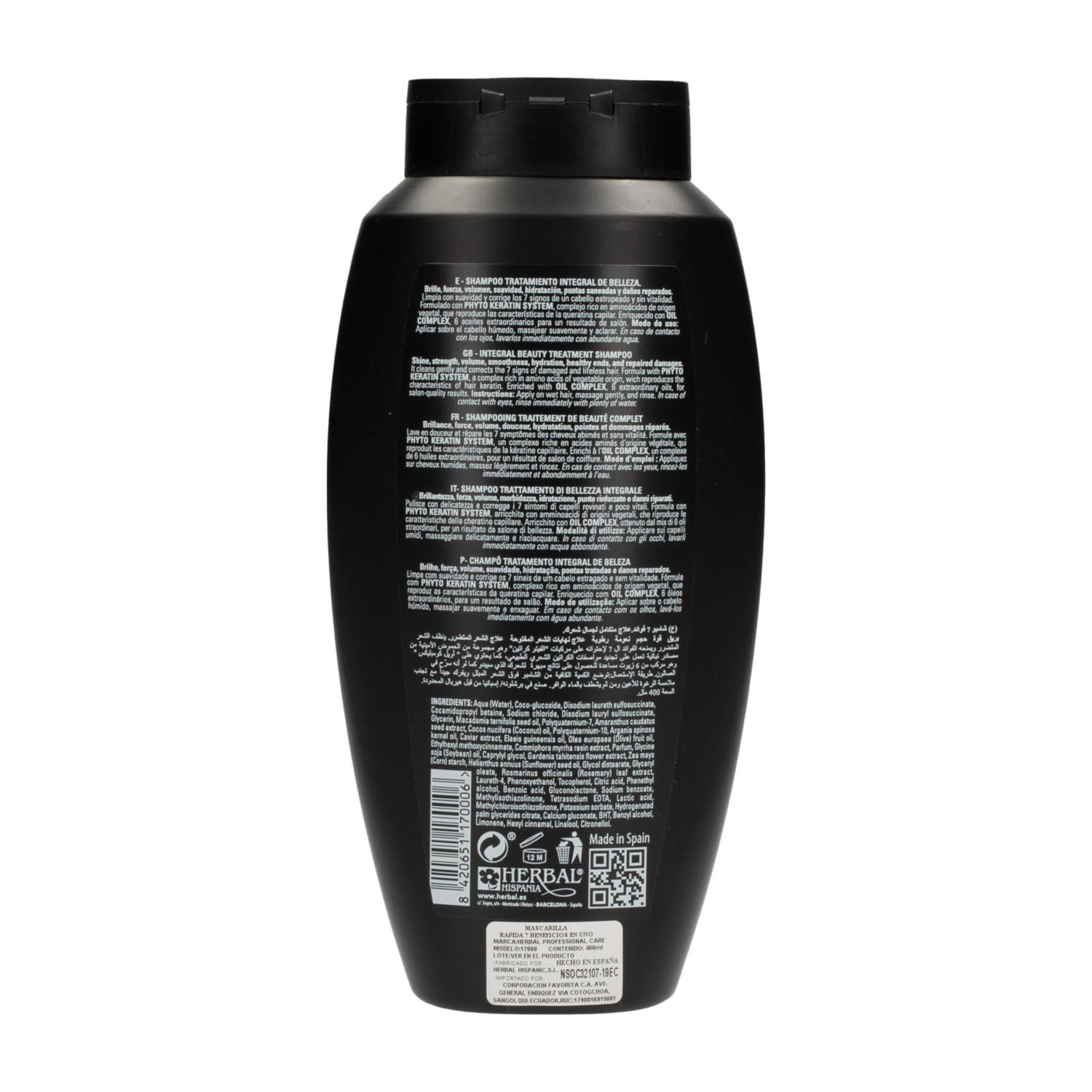Shampoo De Cabello Original Phyto Kertain 7 Beneficios En 1 HERBAL 400 Ml
