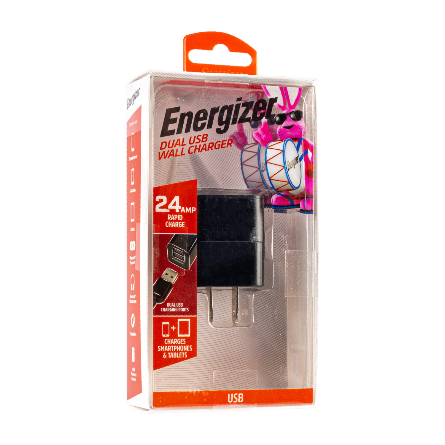 Cargador Pared USB Doble ENERGIZER 2,4 Amperios