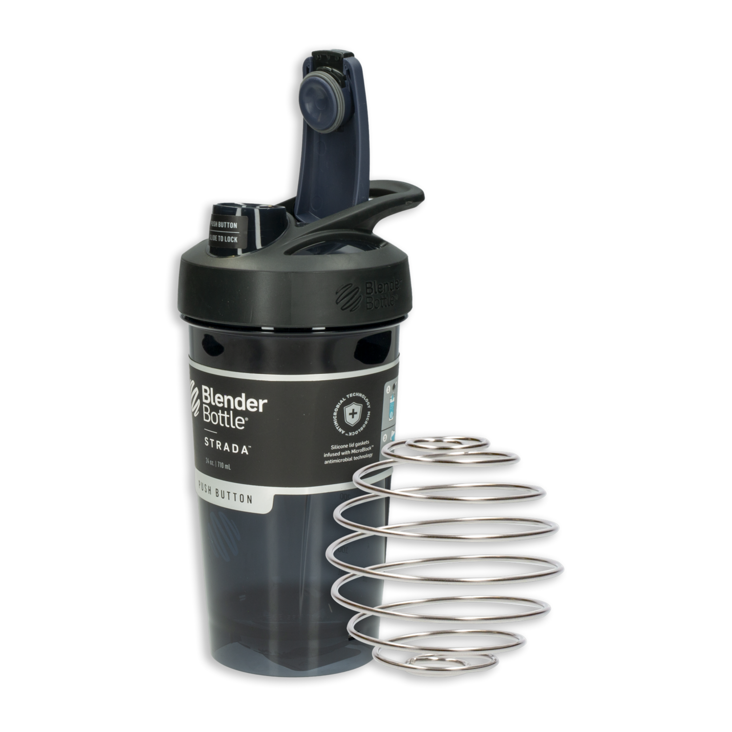 Tomatodo Strada Tritan Negra Con Bola Mezcladora BLENDER BOTTLE 710 Ml