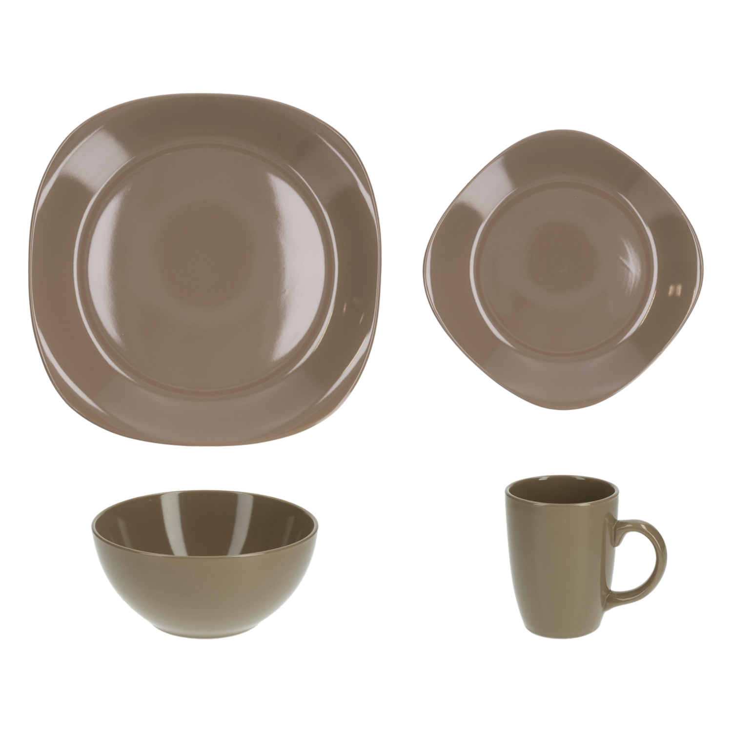 Vajilla 16 Piezas  Redonda THOMSON POTTERY Mocha
