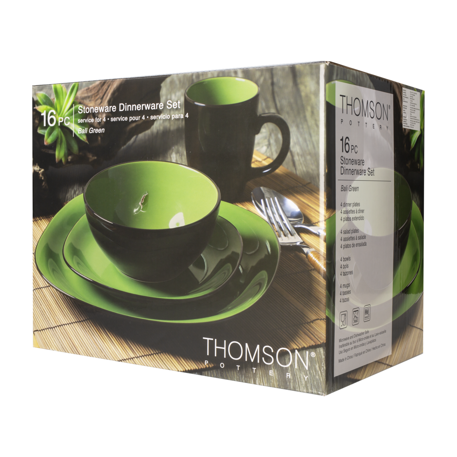 Vajilla 16 Piezas THOMSON POTTERY Bali Green